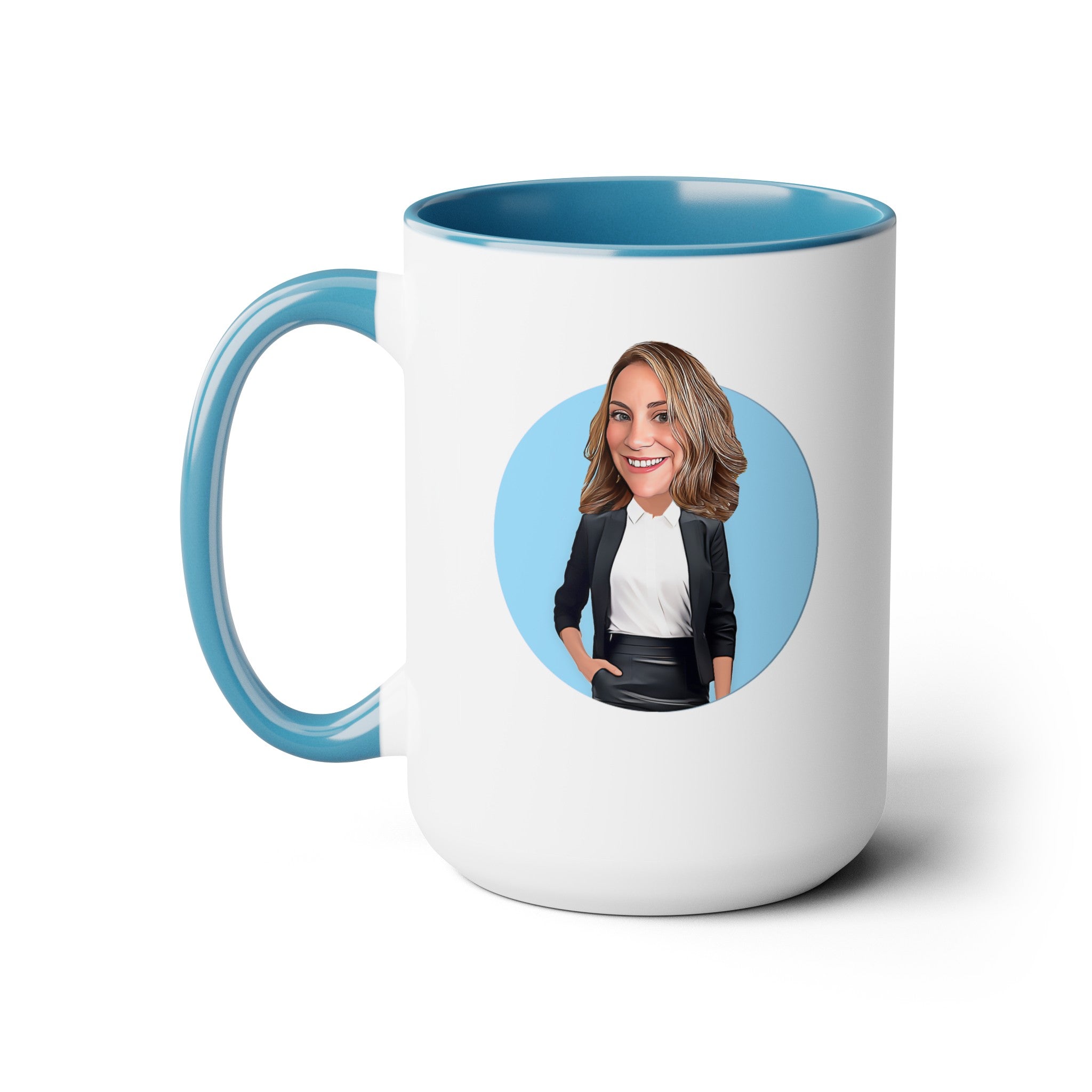 Kevin Purdy Agency  Caricature Two-Tone Coffee Mugs, 15oz - Nicole