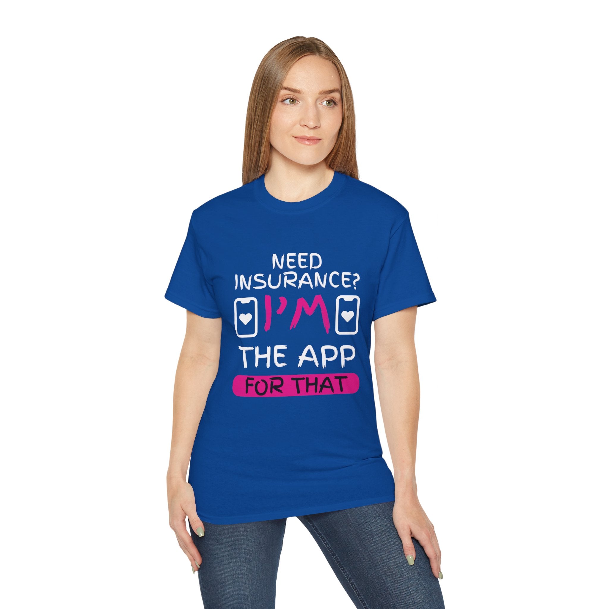 Insurance Agent Line Unisex Ultra Cotton Tee - Need Insurance, I'm the App Barbie Pink