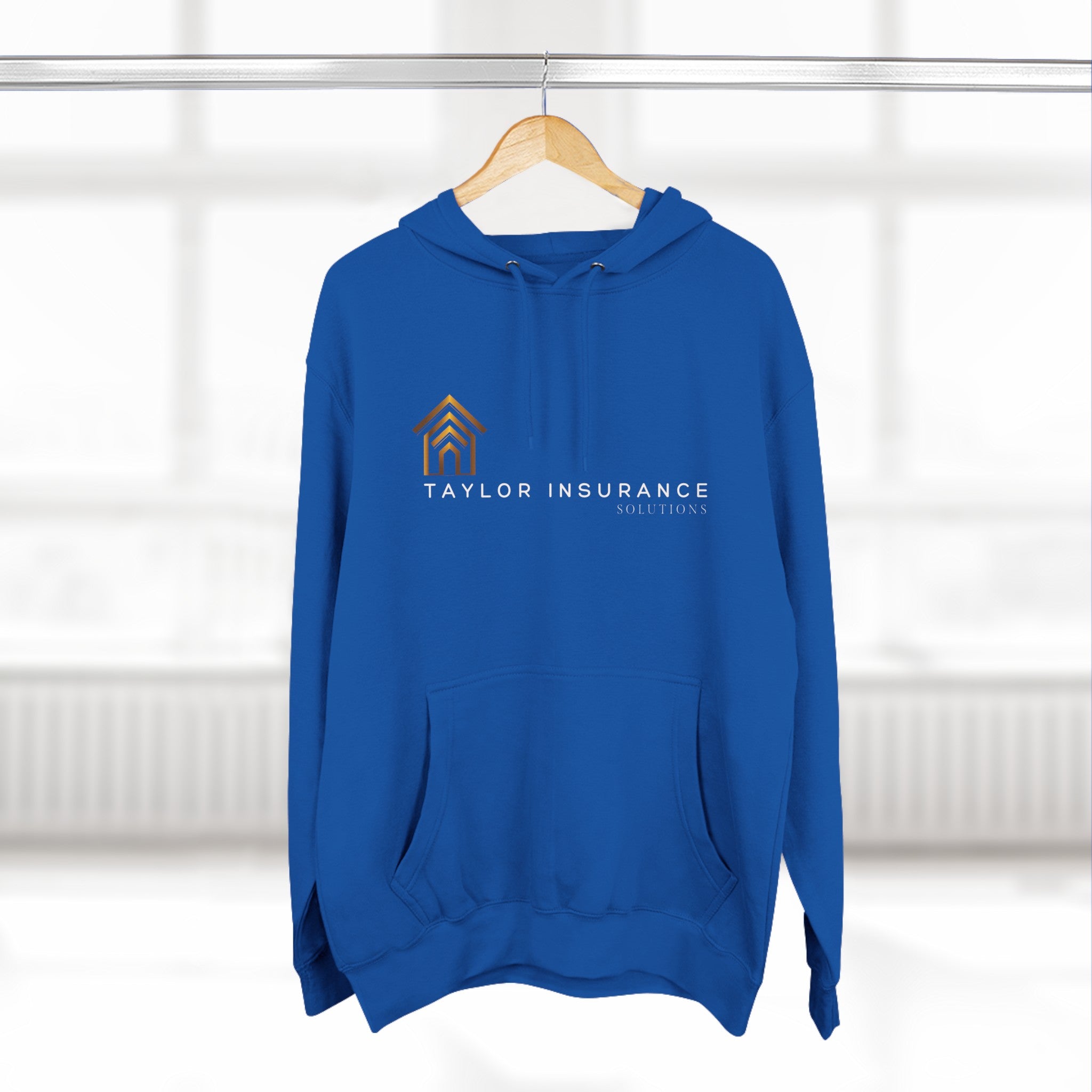 Three-Panel Fleece Hoodie White Logo  - Monette Taylor