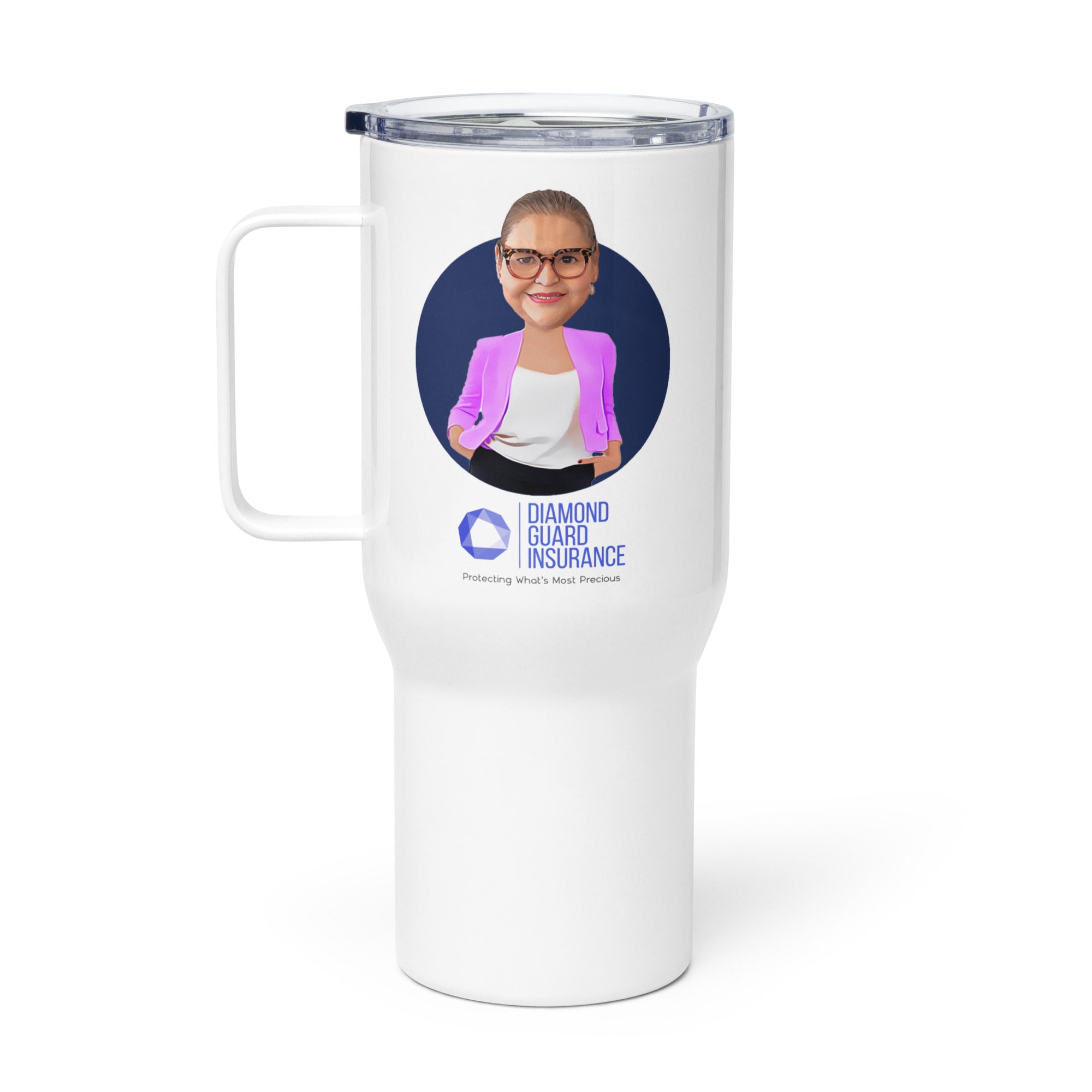 Diamond Guard Travel mug with a handle- Rhonda