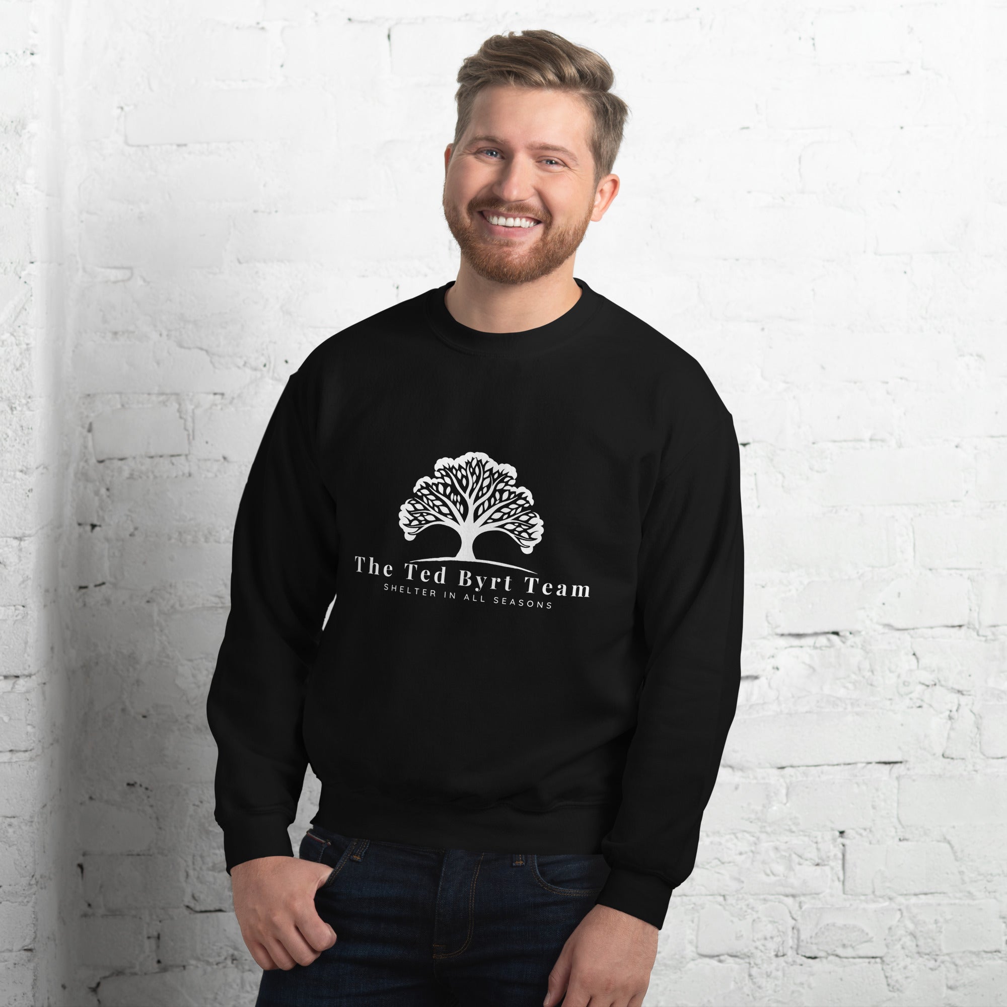 Ted Byrt White Logo Unisex Sweatshirt