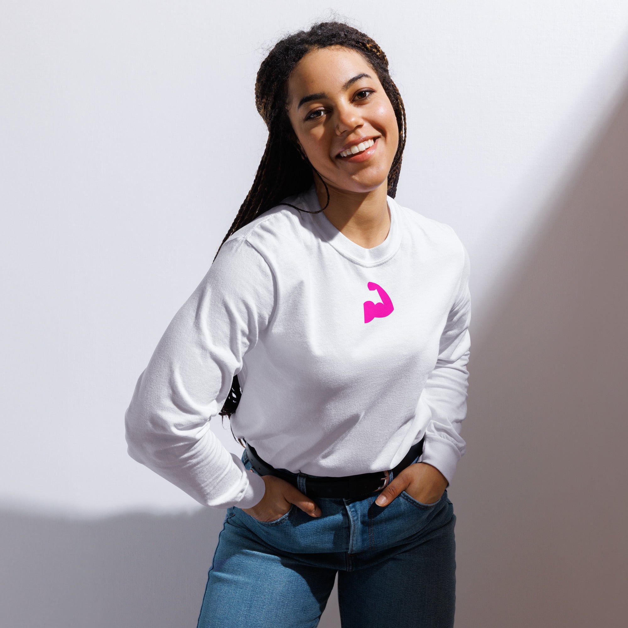 Muscle Mommy Garment-dyed heavyweight long-sleeve shirt