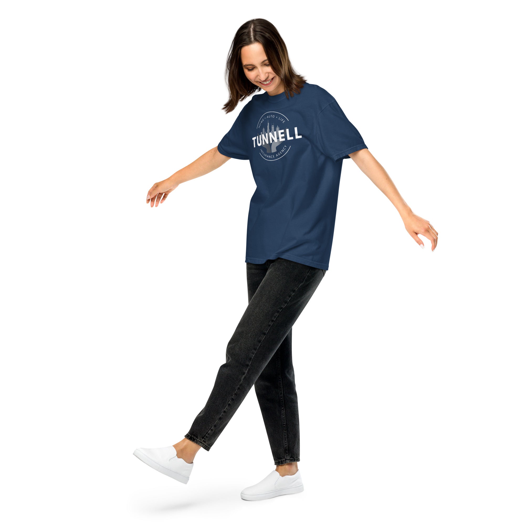 John Tunnell Agency Unisex garment-dyed heavyweight t-shirt white logo