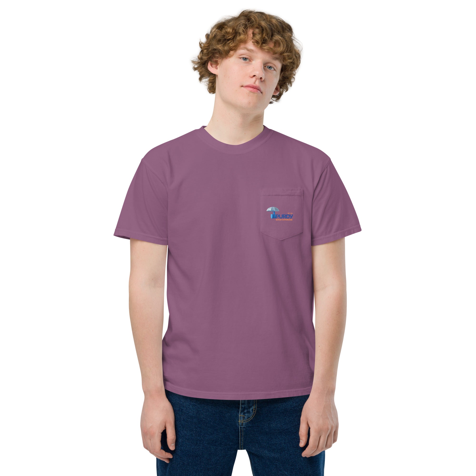 Unisex garment-dyed pocket t-shirt- Kevin Purdy Logo