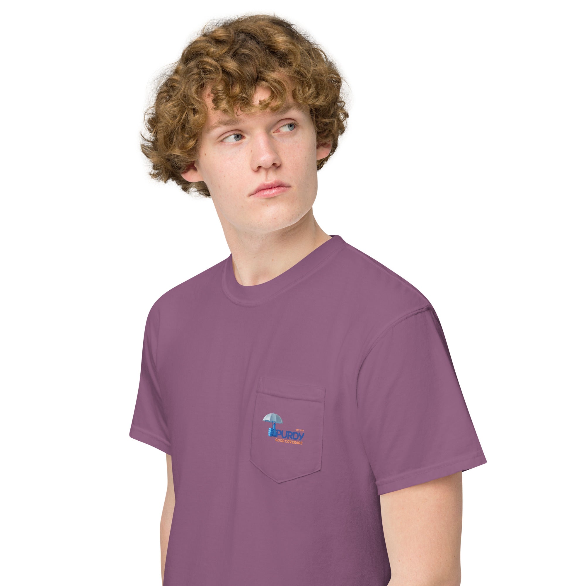 Unisex garment-dyed pocket t-shirt- Kevin Purdy Logo