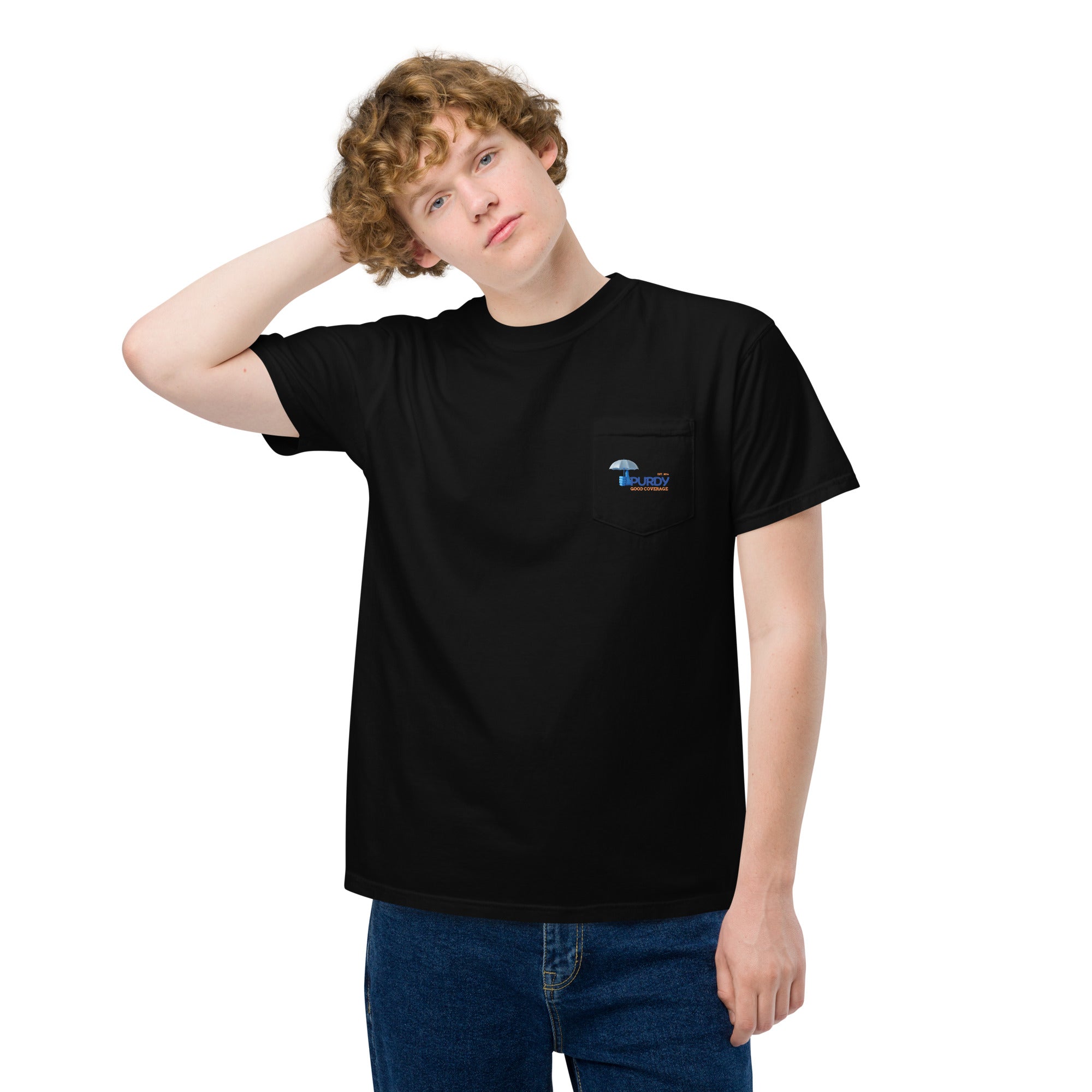 Unisex garment-dyed pocket t-shirt- Kevin Purdy Logo