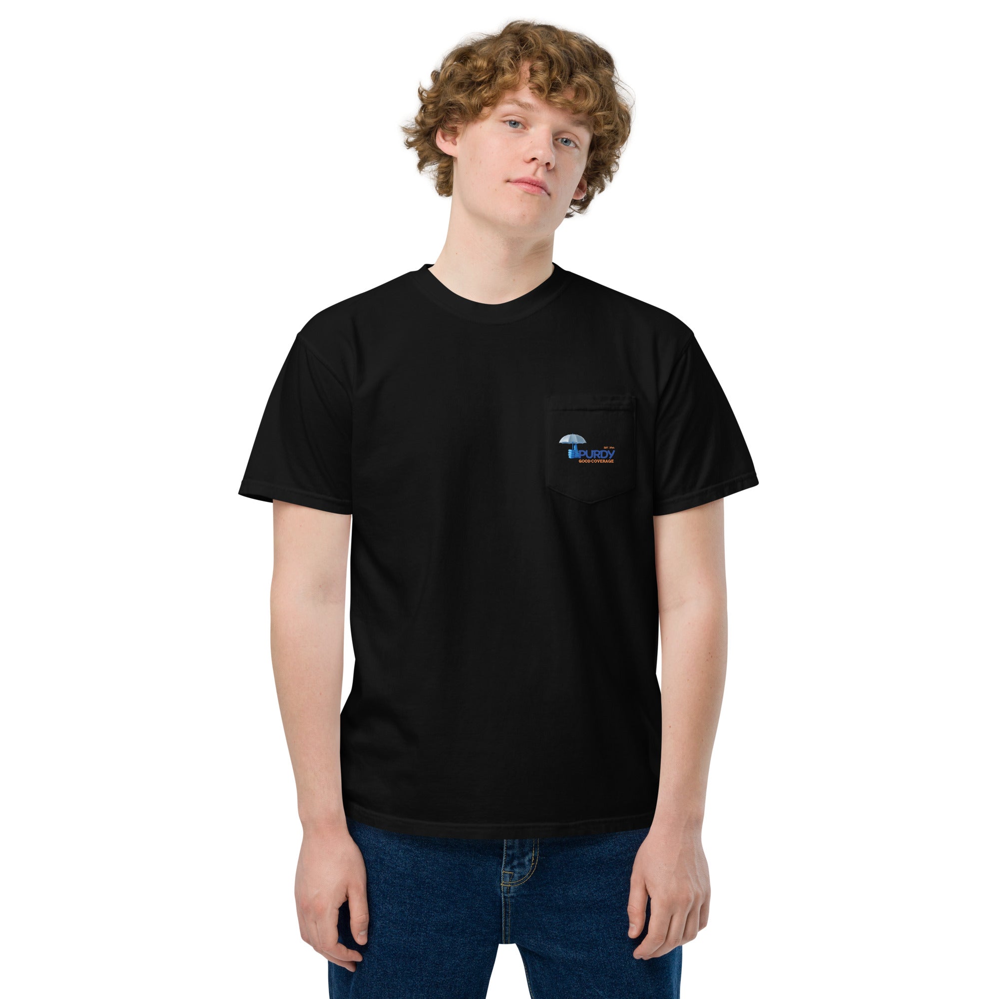 Unisex garment-dyed pocket t-shirt- Kevin Purdy Logo