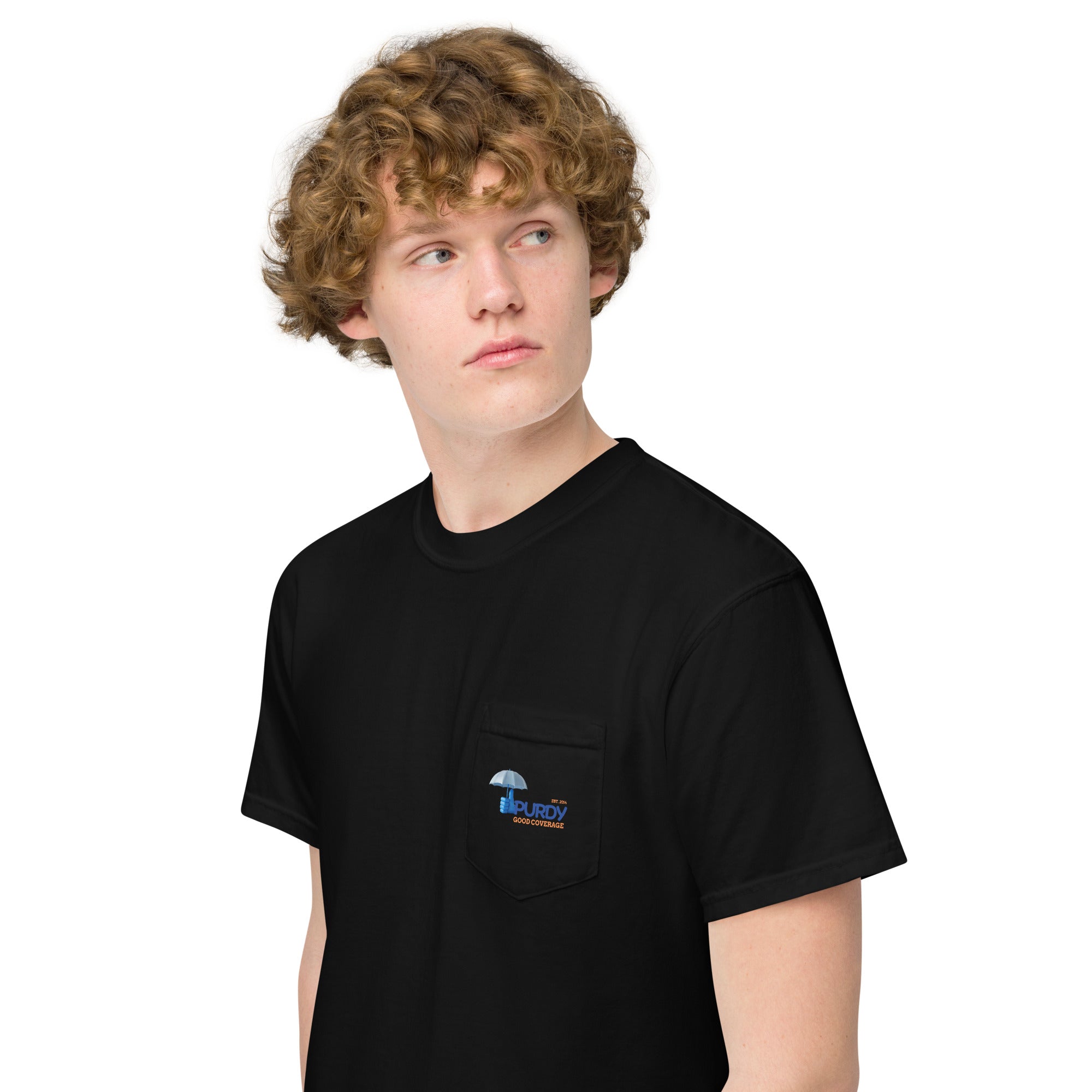 Unisex garment-dyed pocket t-shirt- Kevin Purdy Logo