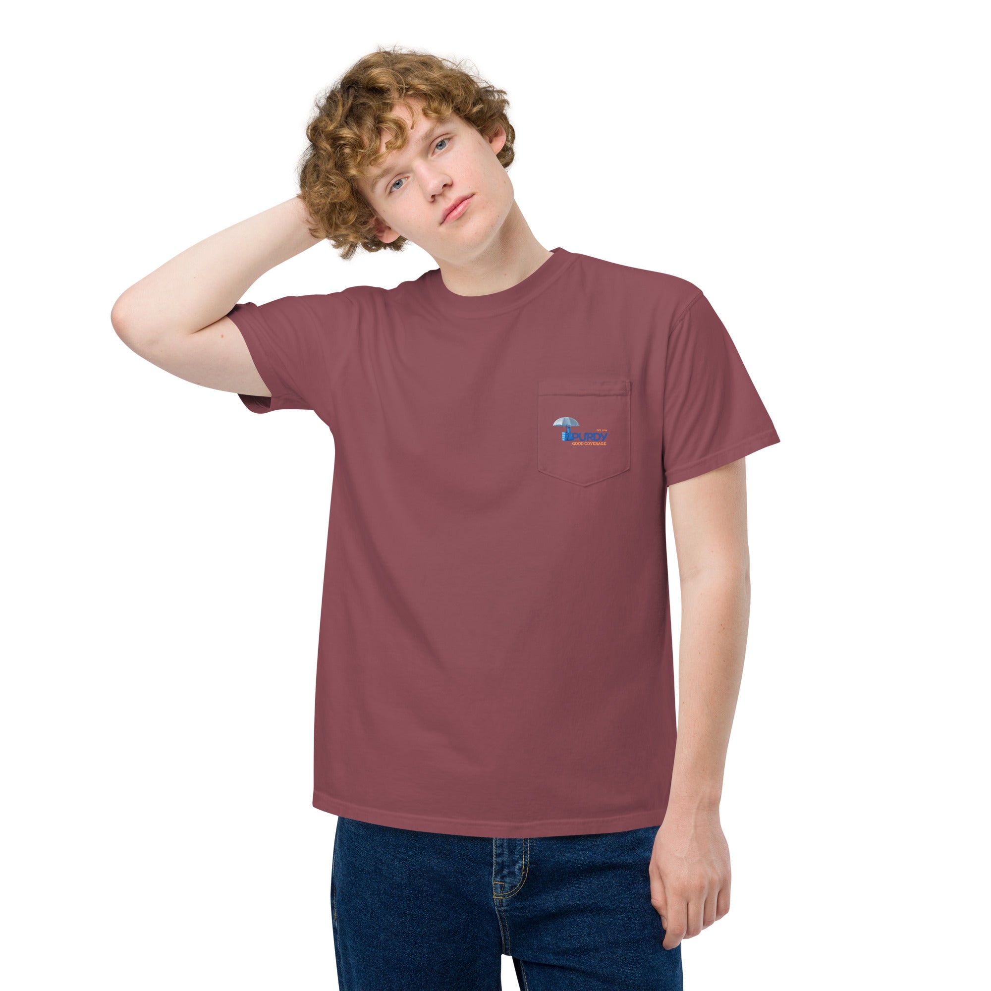 Unisex garment-dyed pocket t-shirt- Kevin Purdy Logo