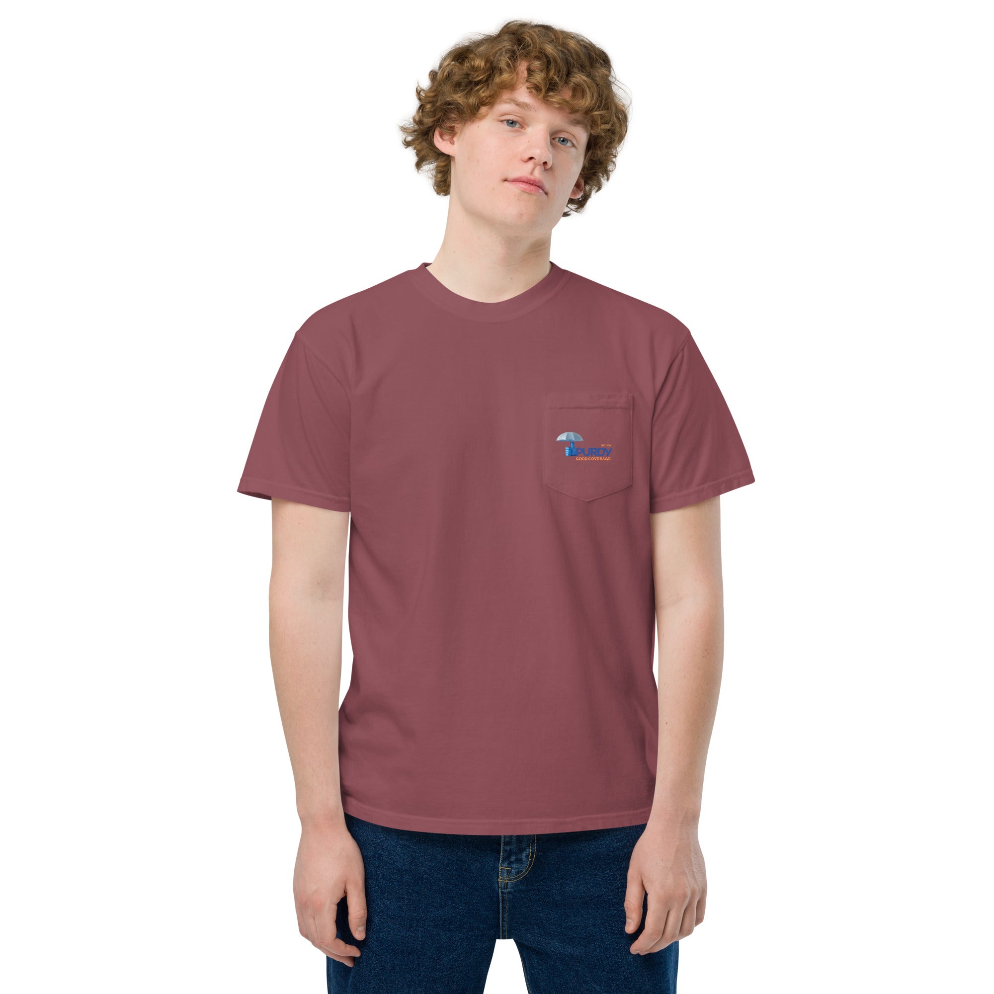 Unisex garment-dyed pocket t-shirt- Kevin Purdy Logo