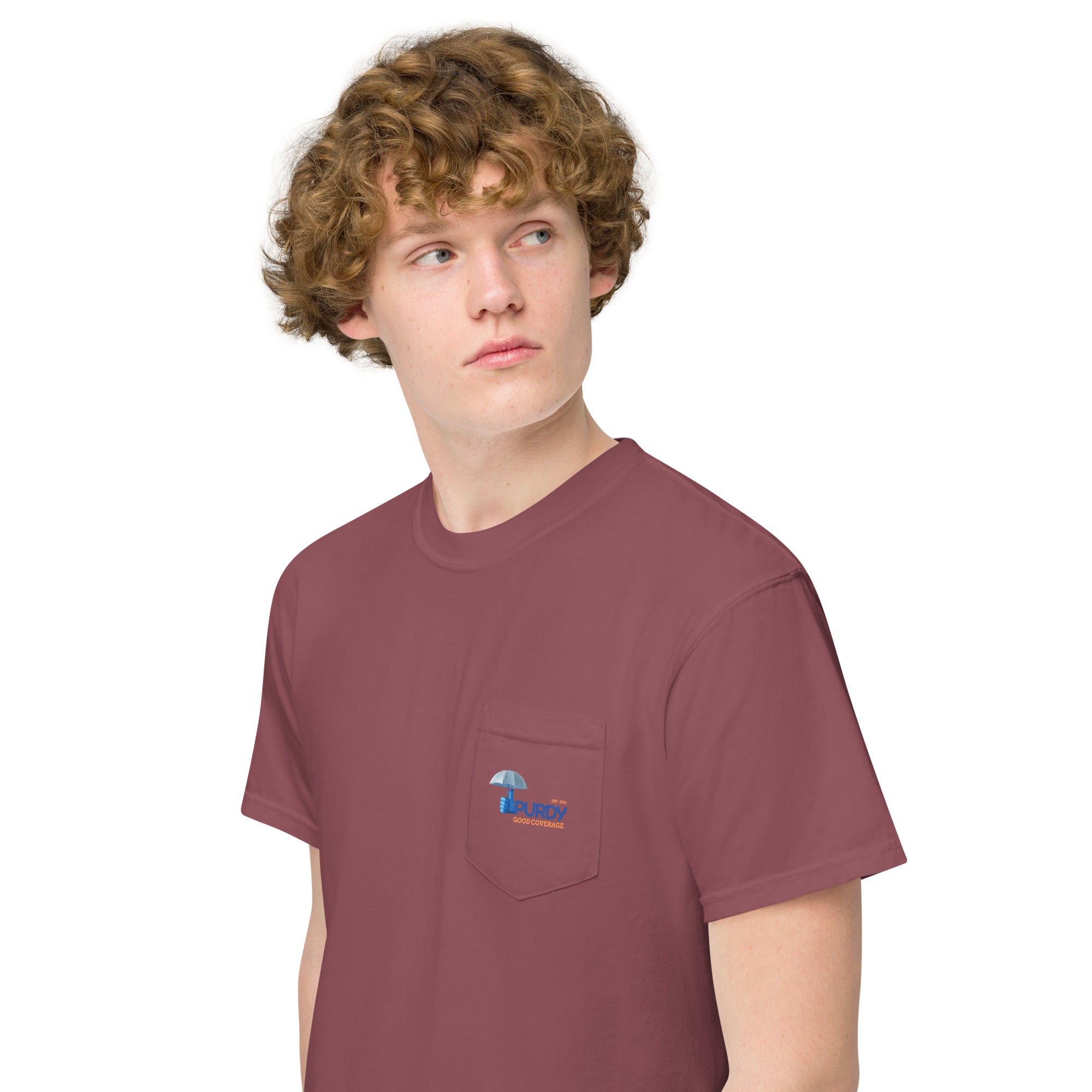 Unisex garment-dyed pocket t-shirt- Kevin Purdy Logo