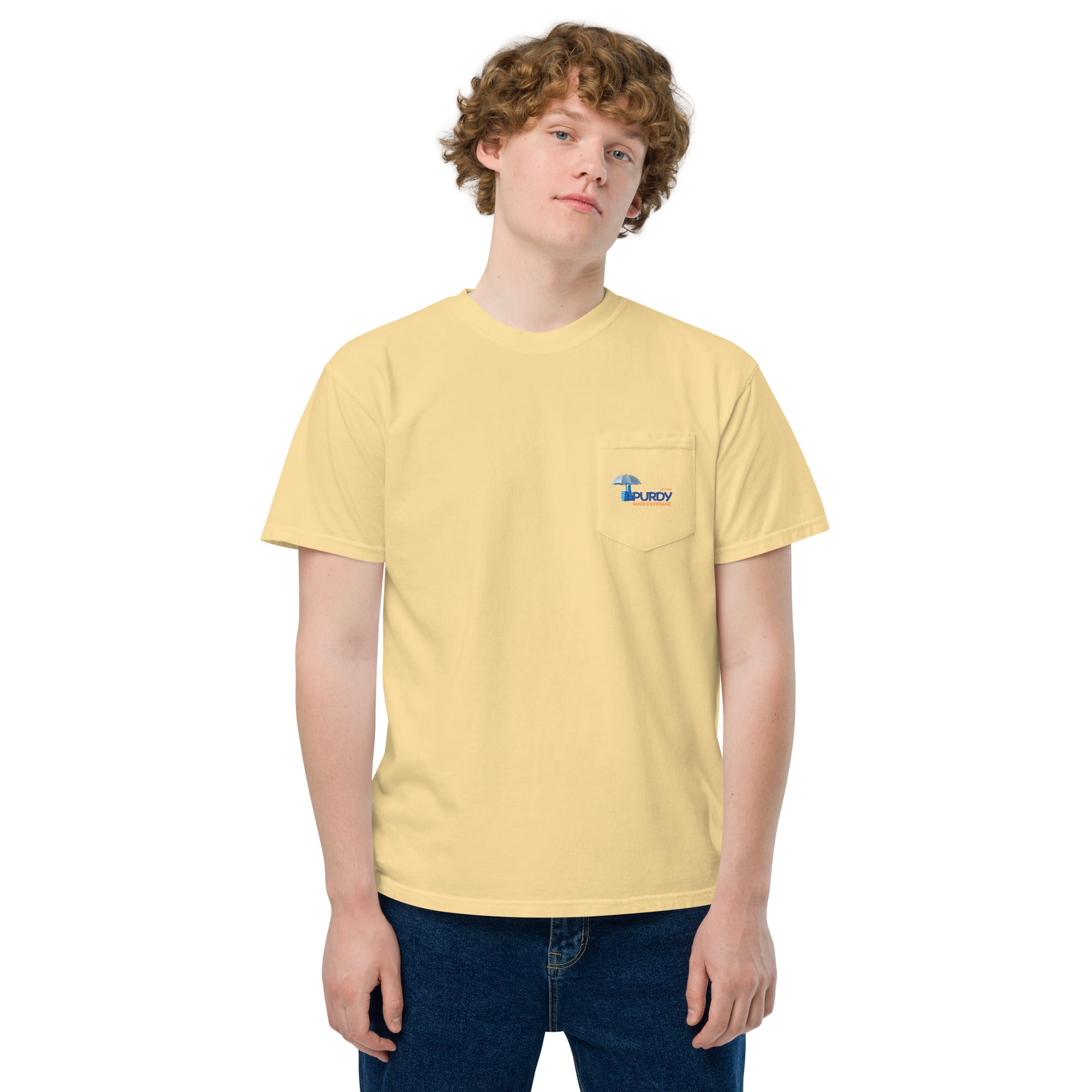 Unisex garment-dyed pocket t-shirt- Kevin Purdy Logo
