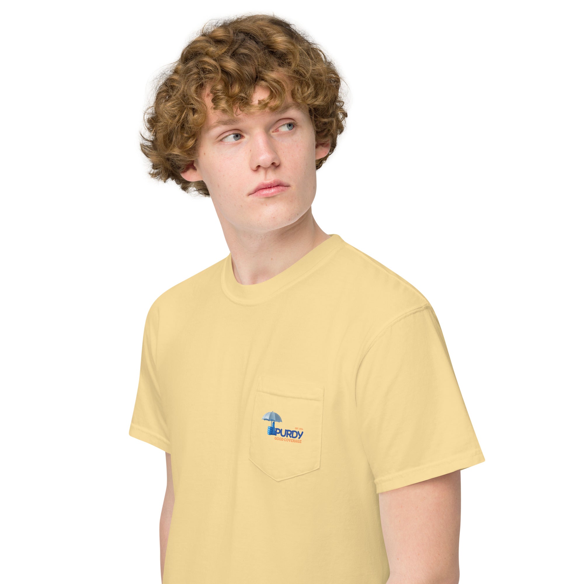 Unisex garment-dyed pocket t-shirt- Kevin Purdy Logo