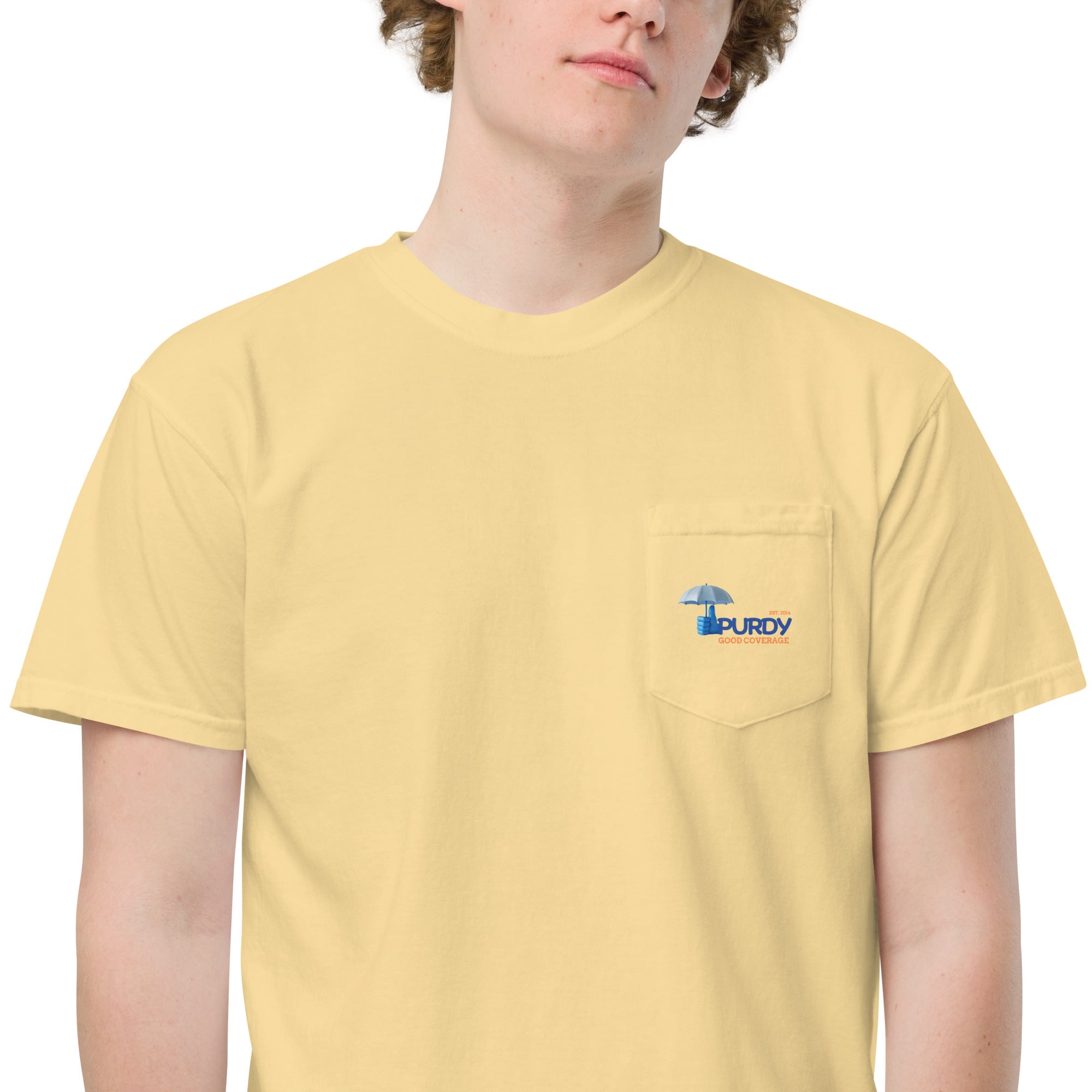 Unisex garment-dyed pocket t-shirt- Kevin Purdy Logo