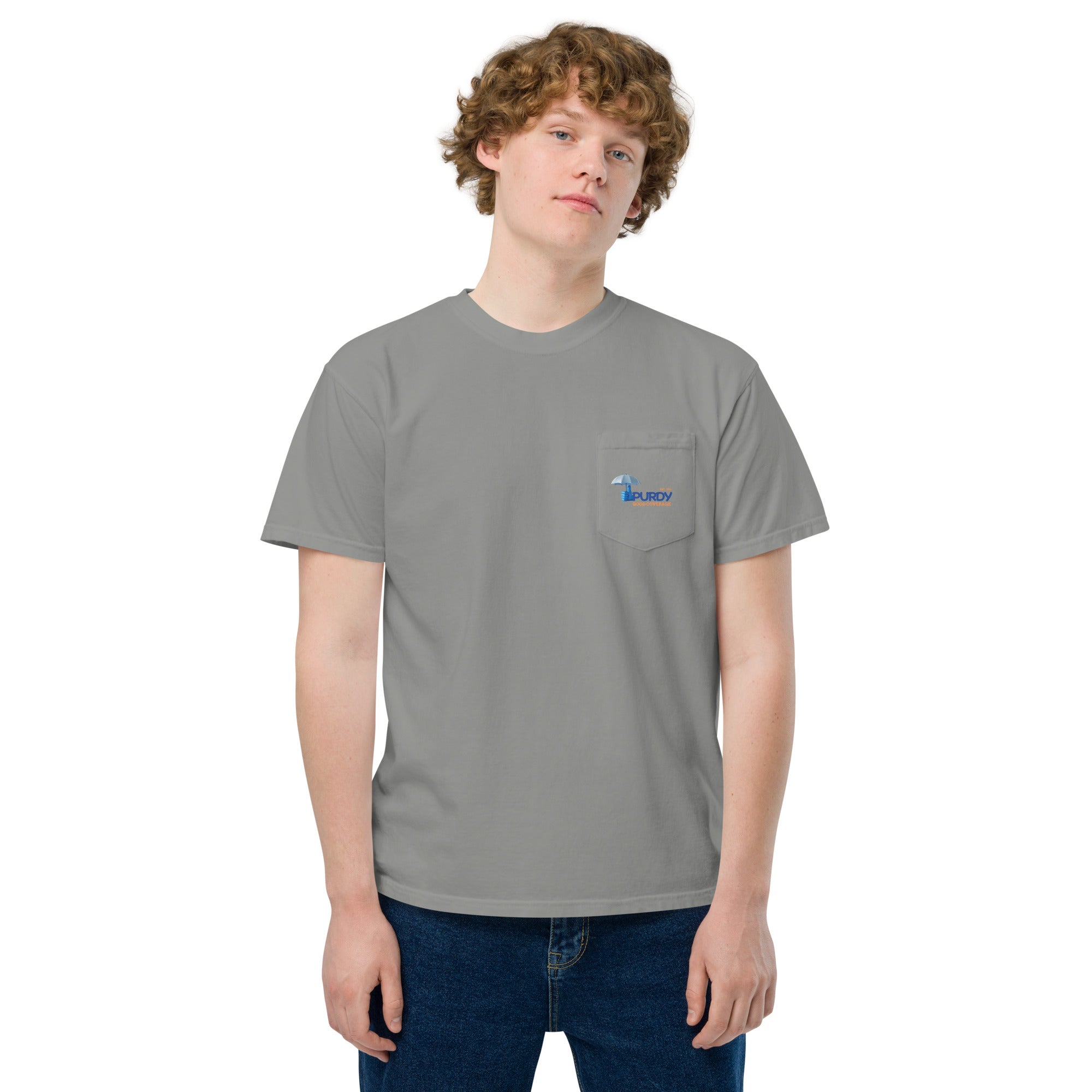 Unisex garment-dyed pocket t-shirt- Kevin Purdy Logo