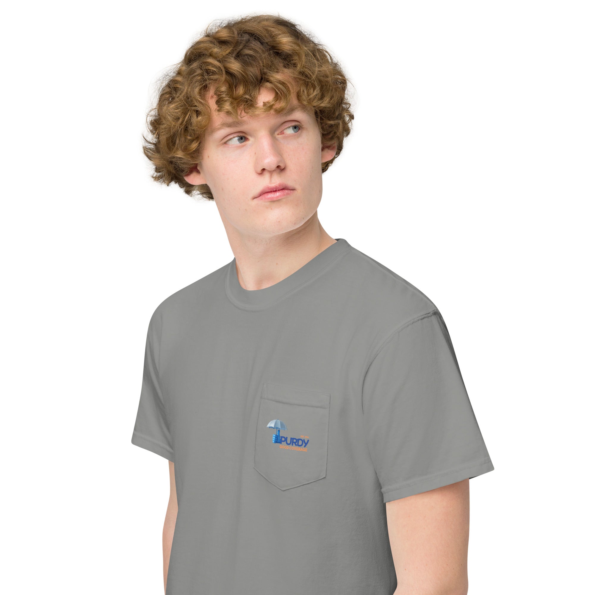 Unisex garment-dyed pocket t-shirt- Kevin Purdy Logo