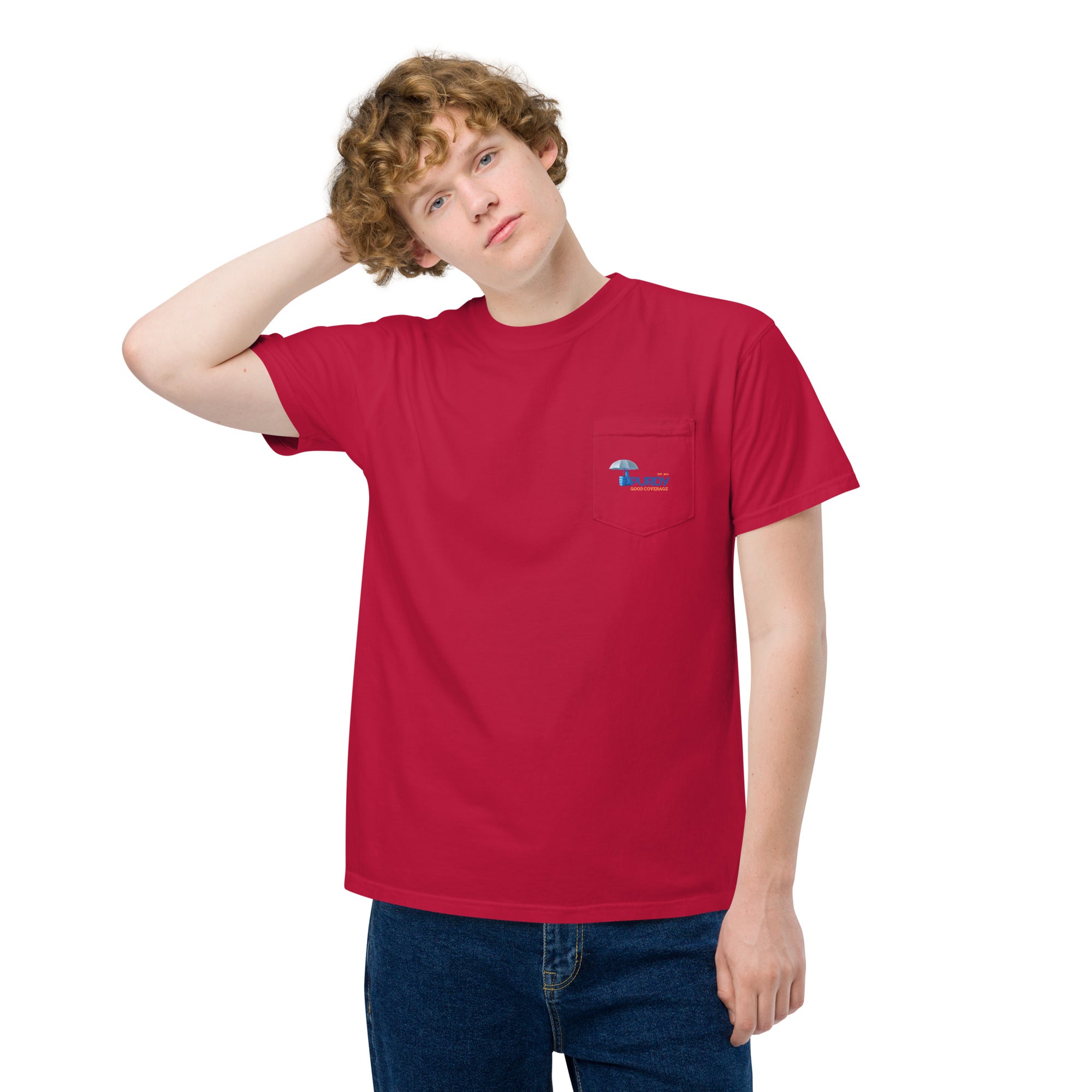 Unisex garment-dyed pocket t-shirt- Kevin Purdy Logo