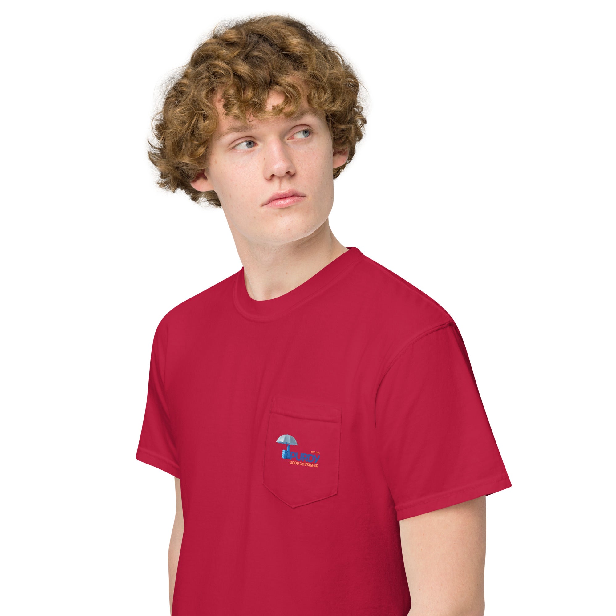 Unisex garment-dyed pocket t-shirt- Kevin Purdy Logo
