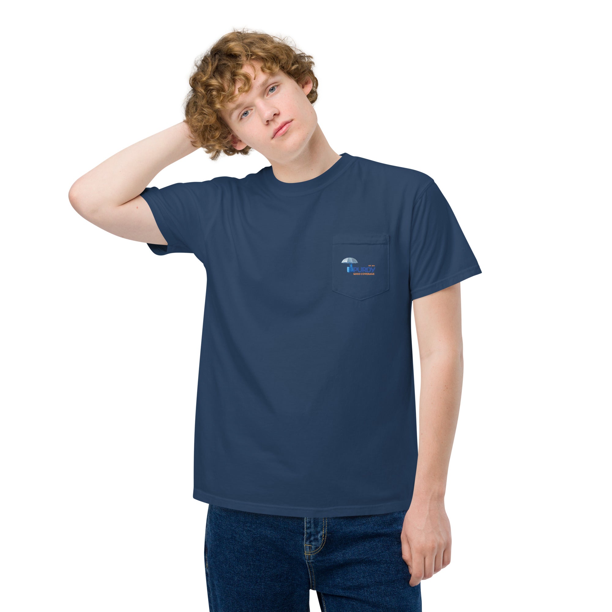 Unisex garment-dyed pocket t-shirt- Kevin Purdy Logo