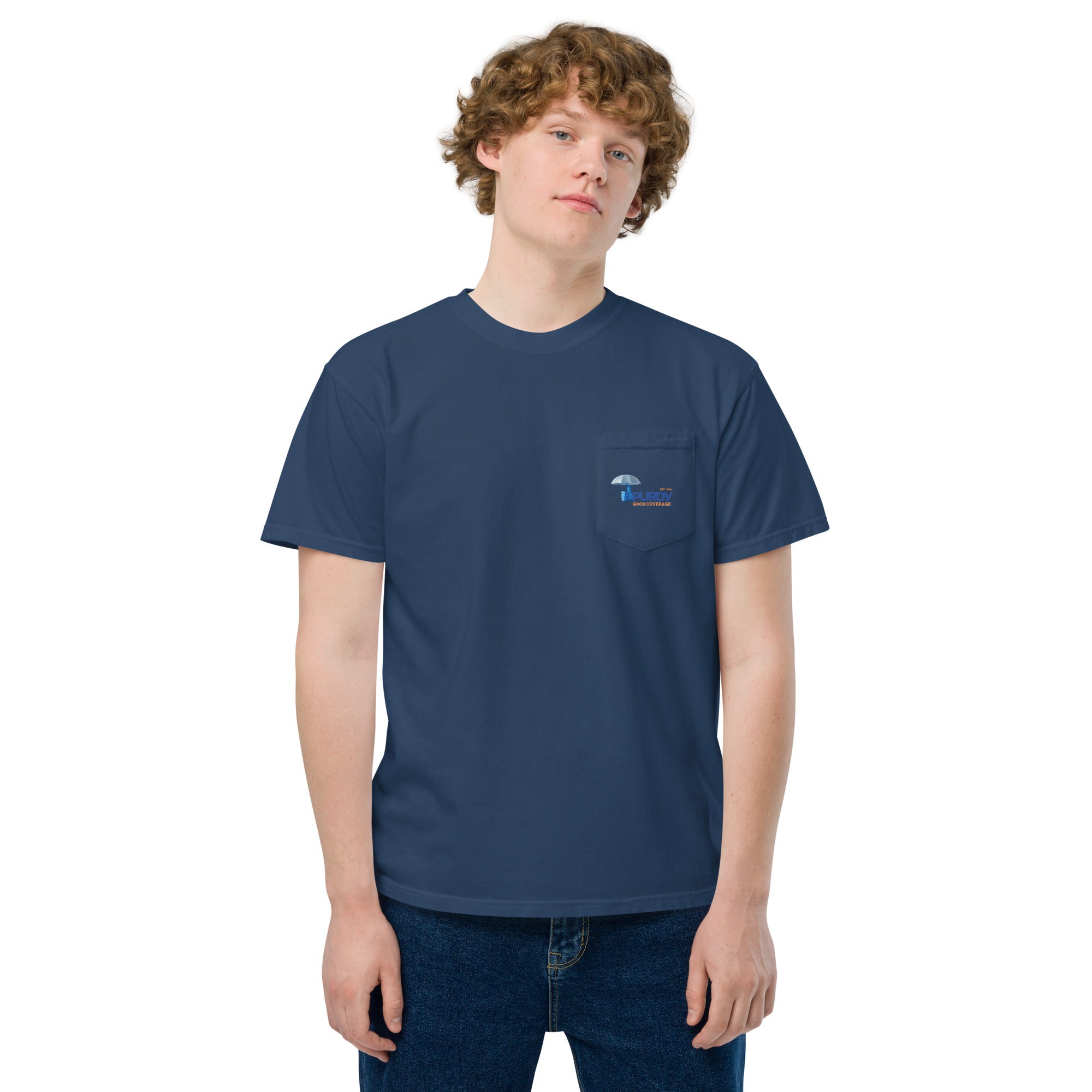 Unisex garment-dyed pocket t-shirt- Kevin Purdy Logo