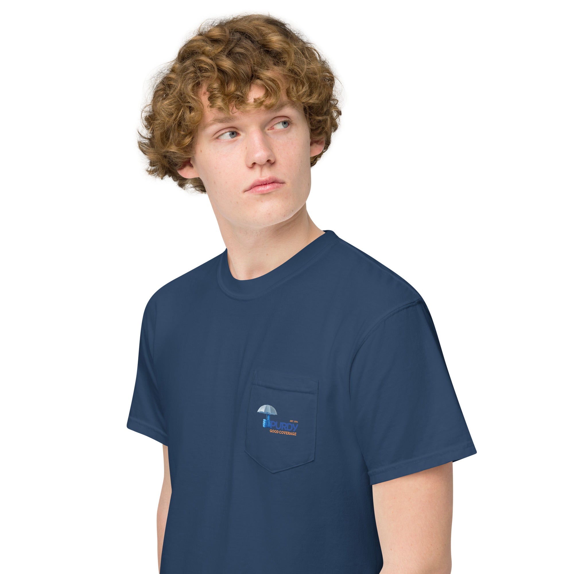 Unisex garment-dyed pocket t-shirt- Kevin Purdy Logo