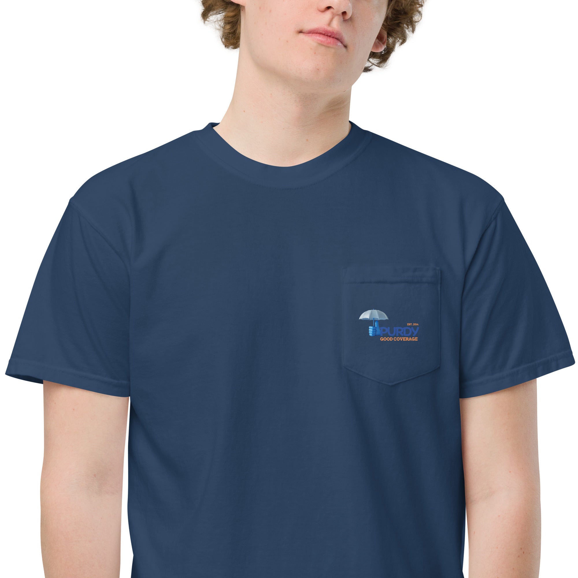 Unisex garment-dyed pocket t-shirt- Kevin Purdy Logo