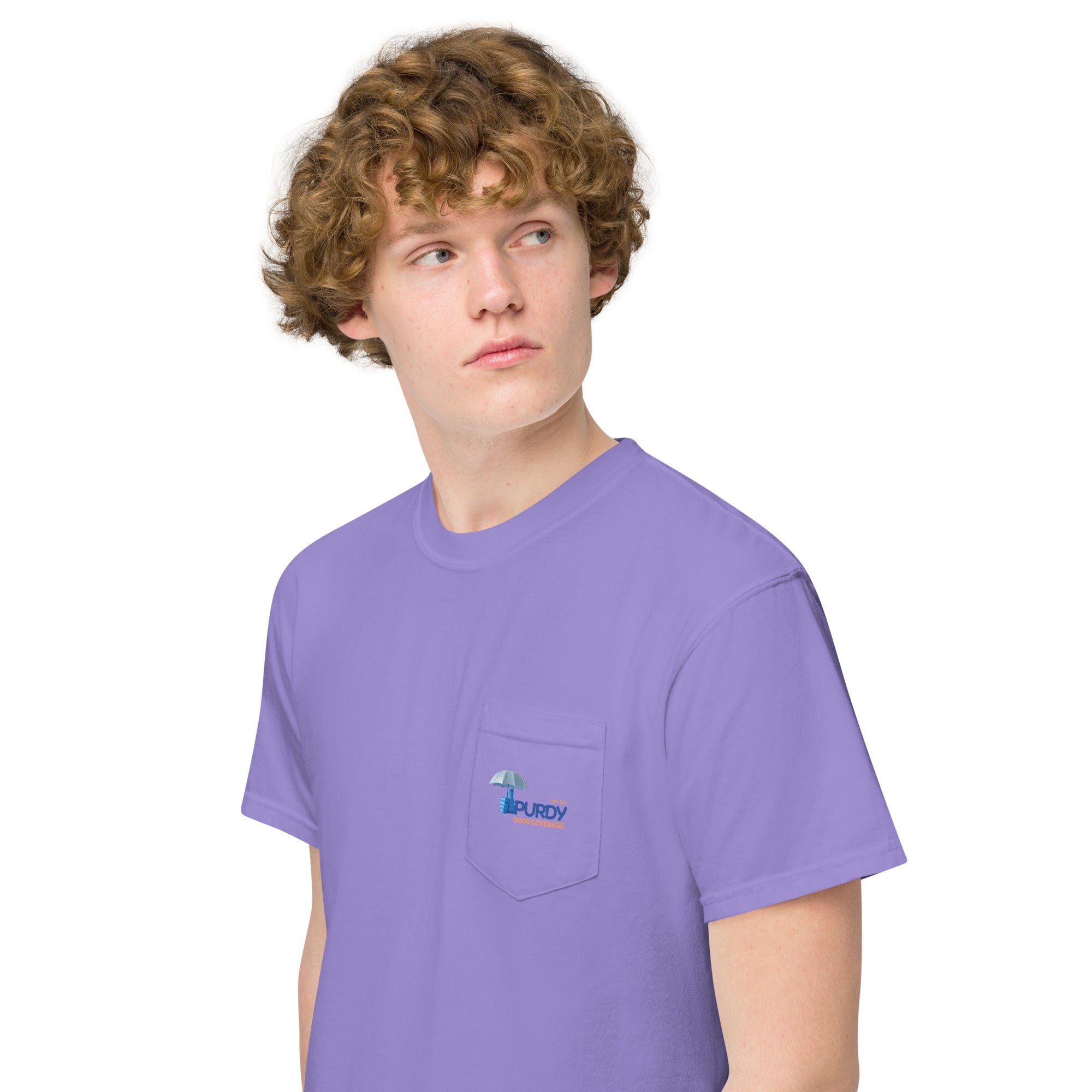 Unisex garment-dyed pocket t-shirt- Kevin Purdy Logo