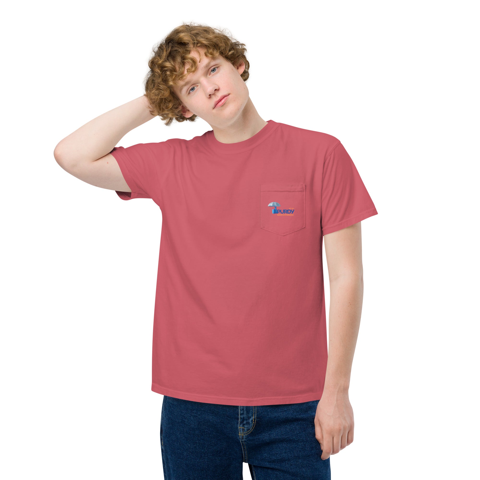 Unisex garment-dyed pocket t-shirt- Kevin Purdy Logo