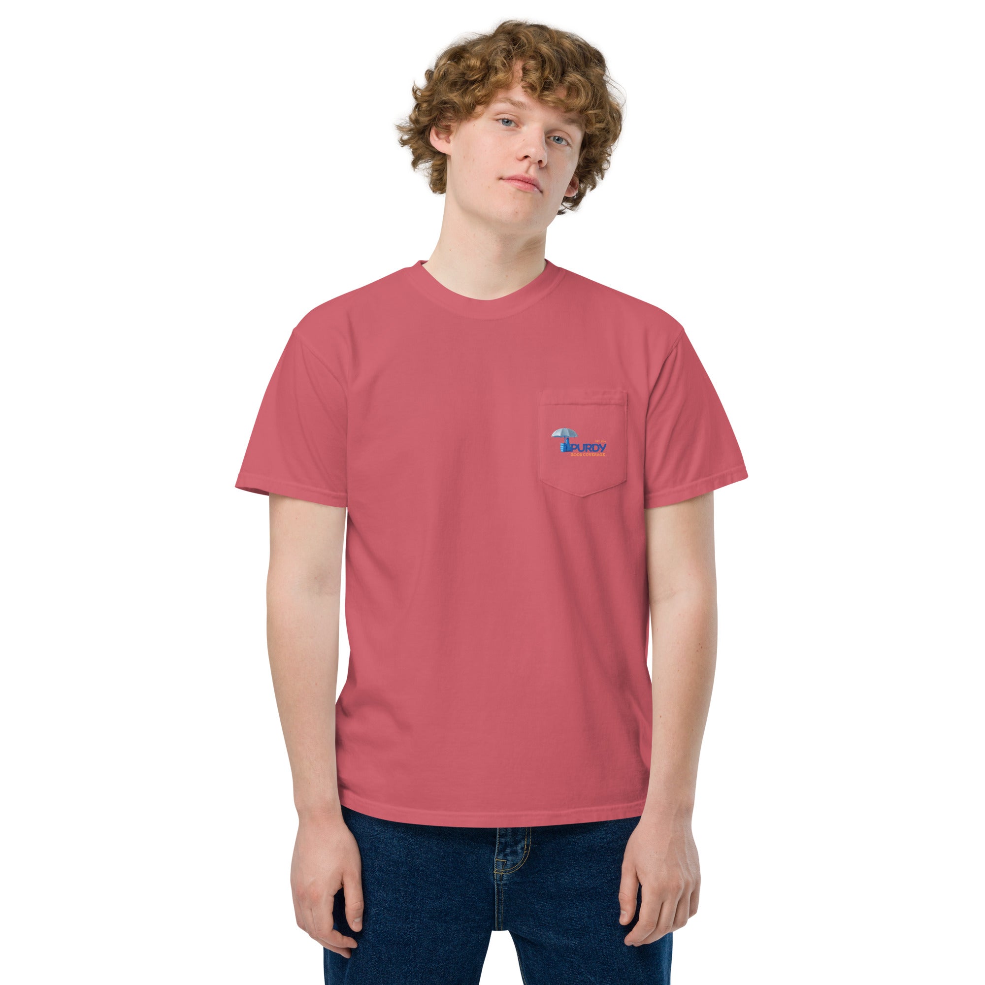 Unisex garment-dyed pocket t-shirt- Kevin Purdy Logo