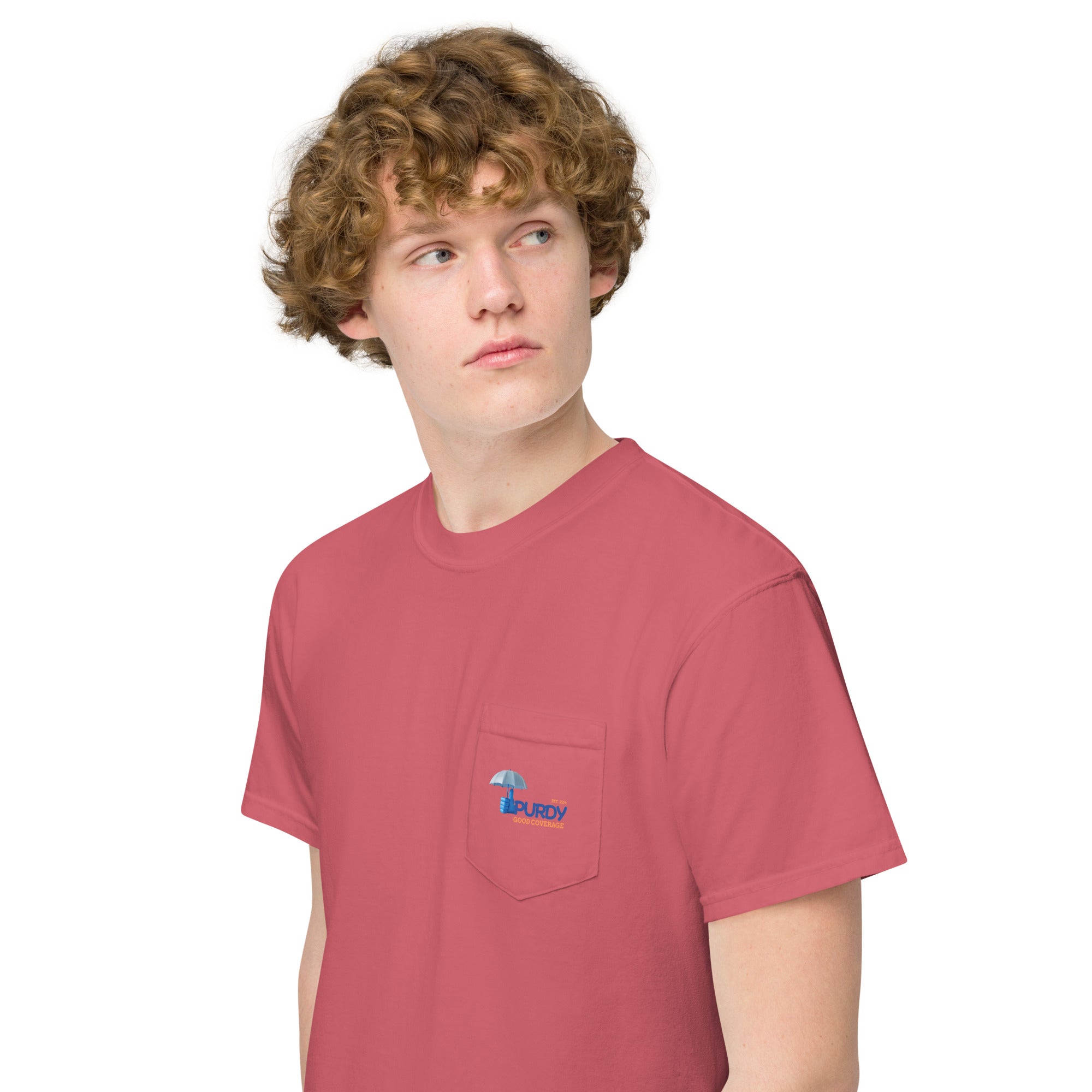 Unisex garment-dyed pocket t-shirt- Kevin Purdy Logo