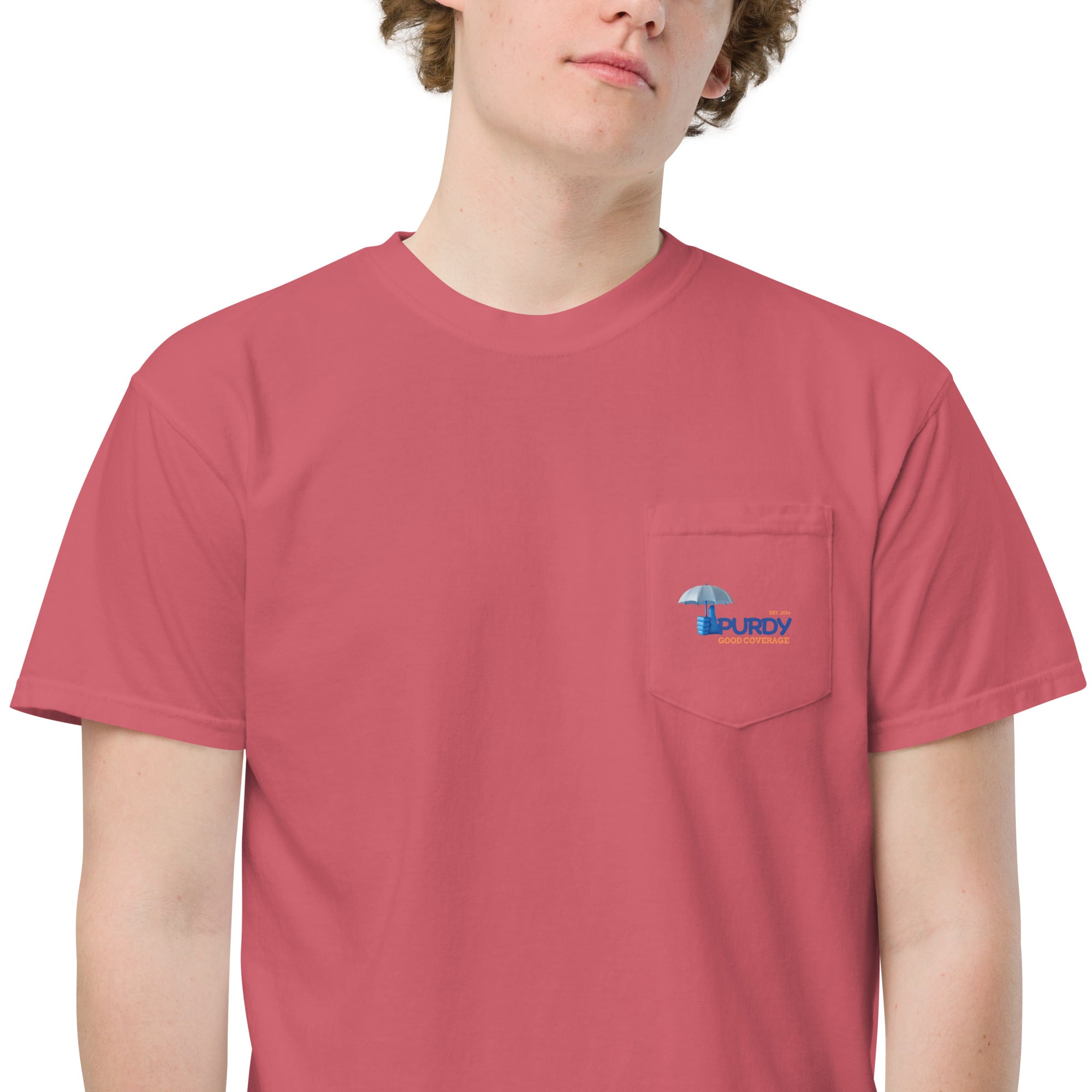 Unisex garment-dyed pocket t-shirt- Kevin Purdy Logo