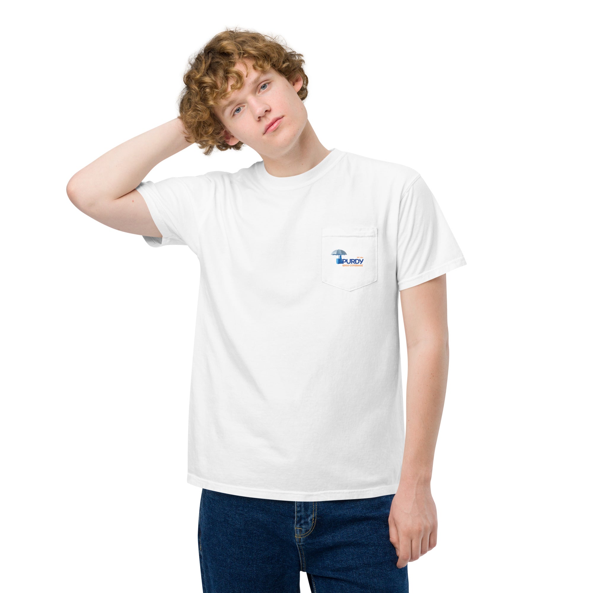 Unisex garment-dyed pocket t-shirt- Kevin Purdy Logo
