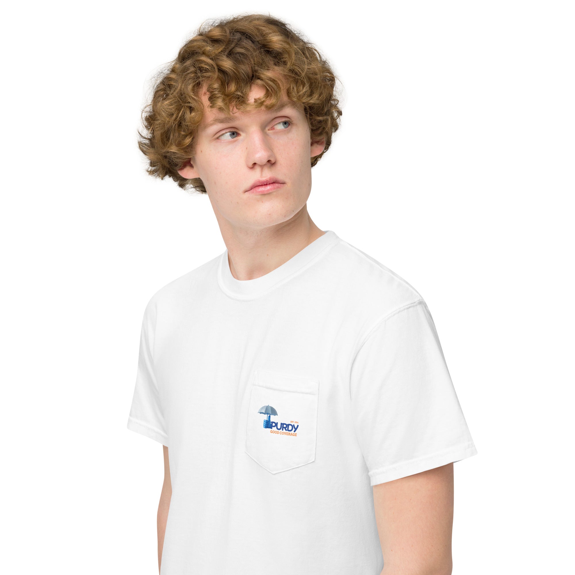 Unisex garment-dyed pocket t-shirt- Kevin Purdy Logo