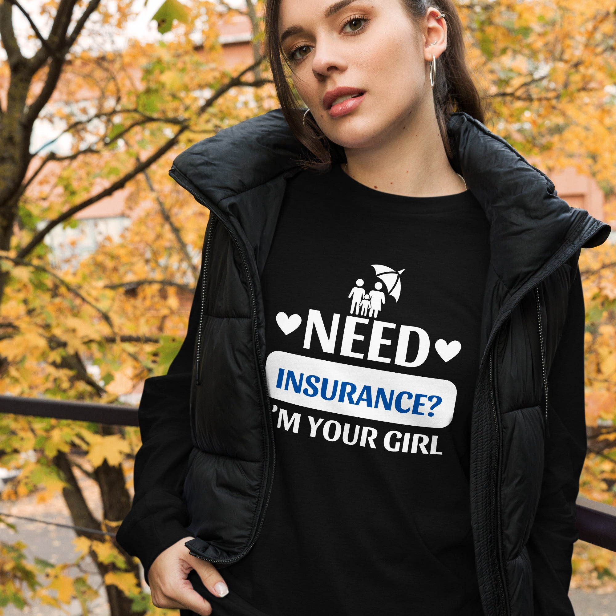 Insurance Agent Line Unisex Long Sleeve Tee - I'm your Girl Blue
