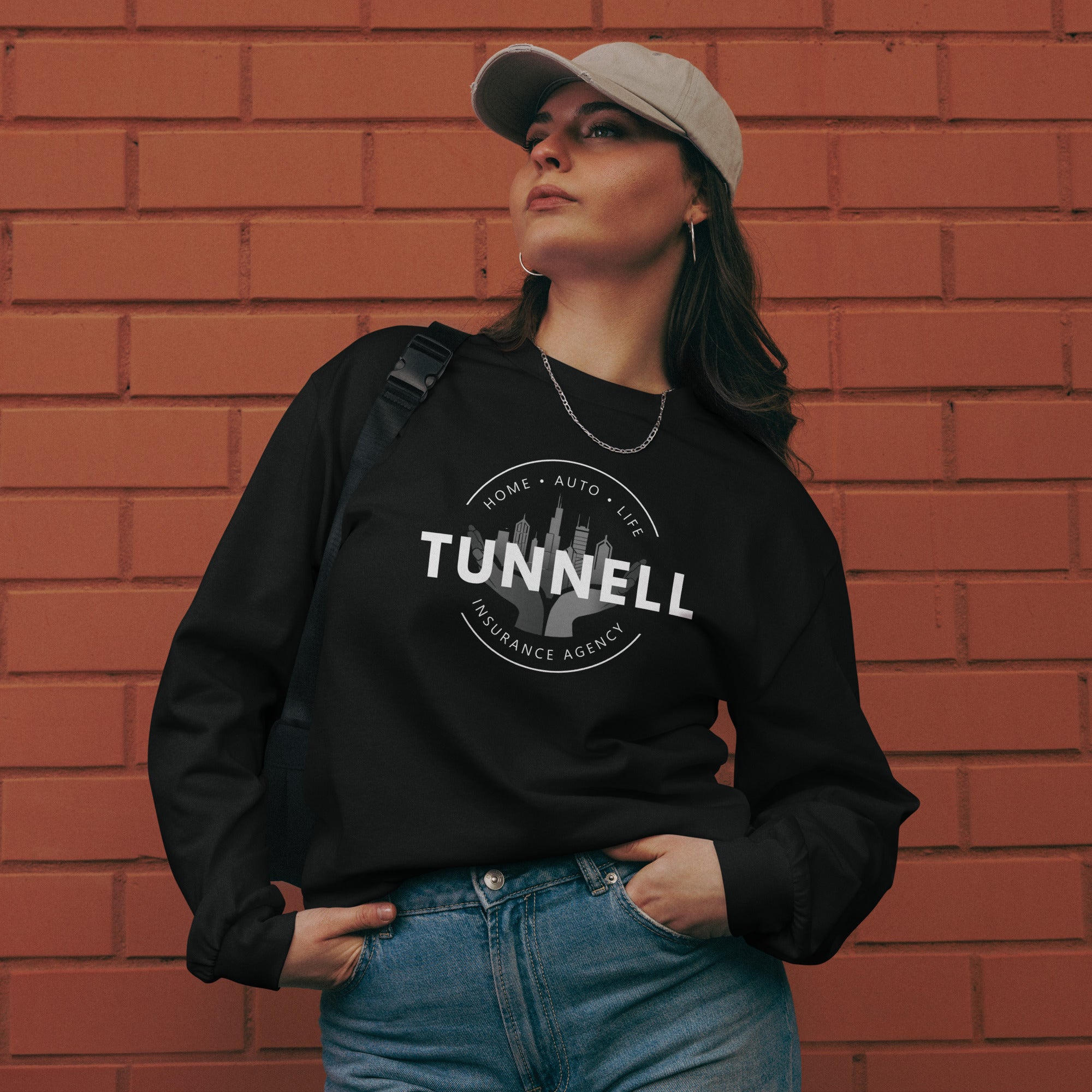 John Tunnell Agency White Logo Premium heavyweight long sleeve shirt