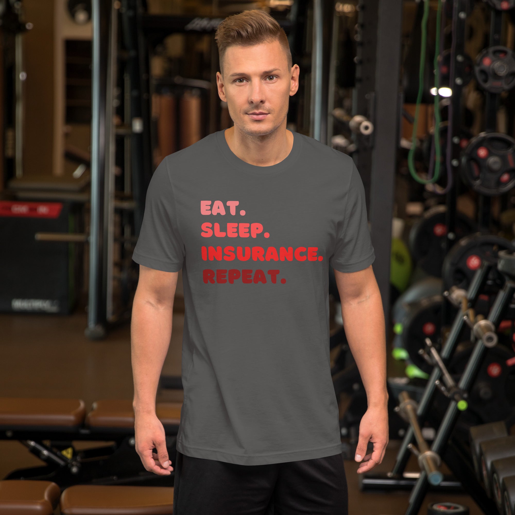 Insurance Agent Line Unisex t-shirt - Eat Sleep Insurance Repeat Red