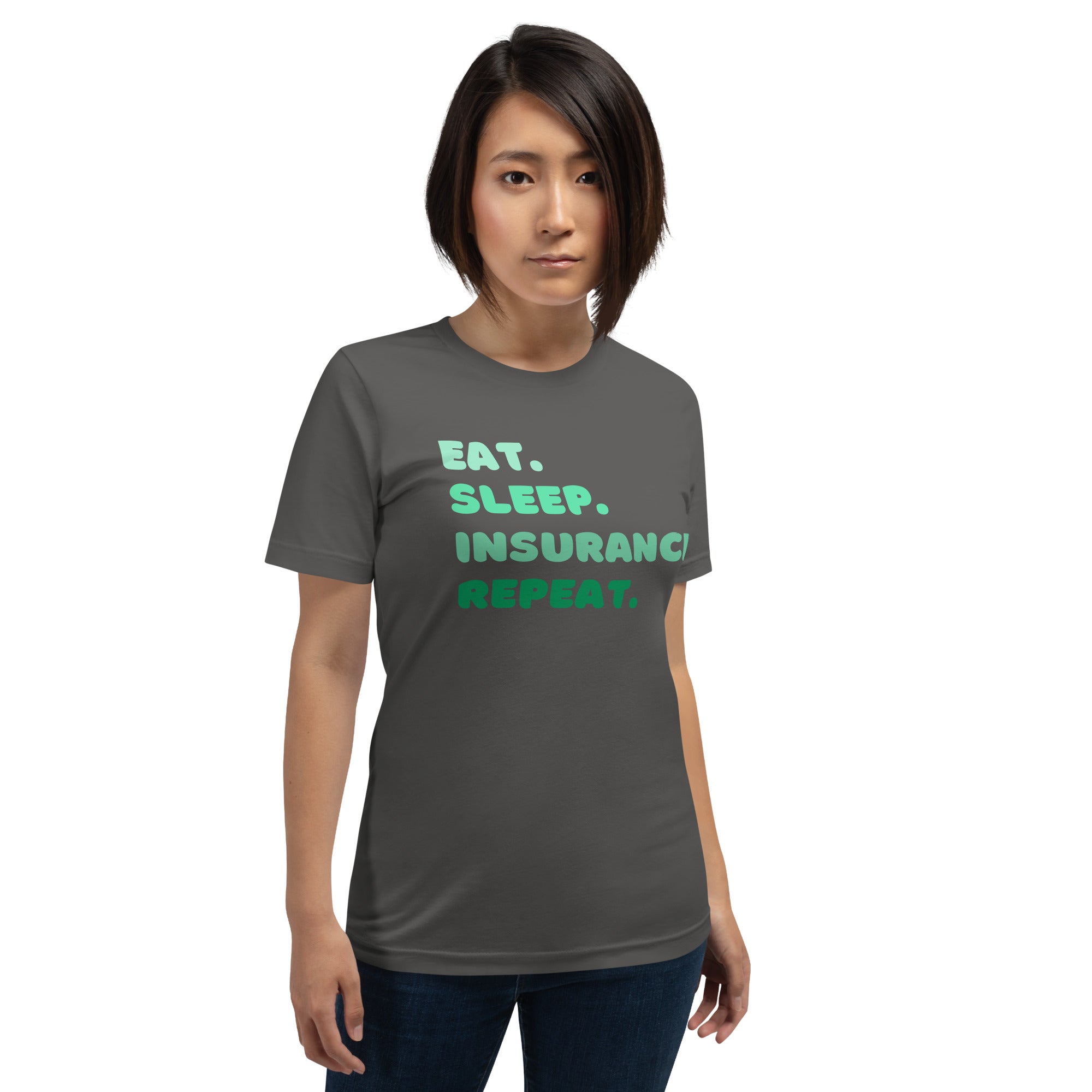 Insurance Agent Line Unisex t-shirt -Eat Sleep Insurance Repeat Green