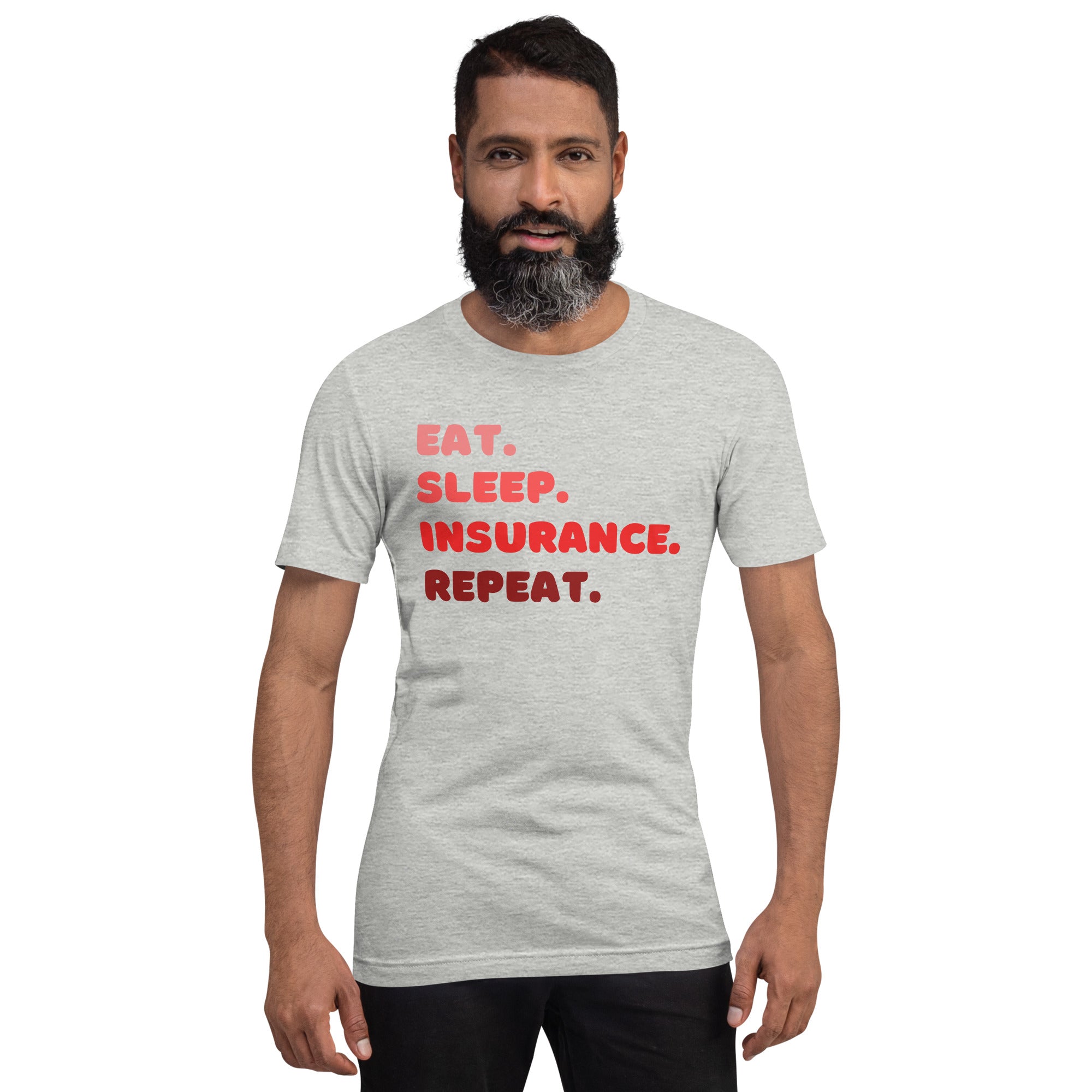Insurance Agent Line Unisex t-shirt - Eat Sleep Insurance Repeat Red