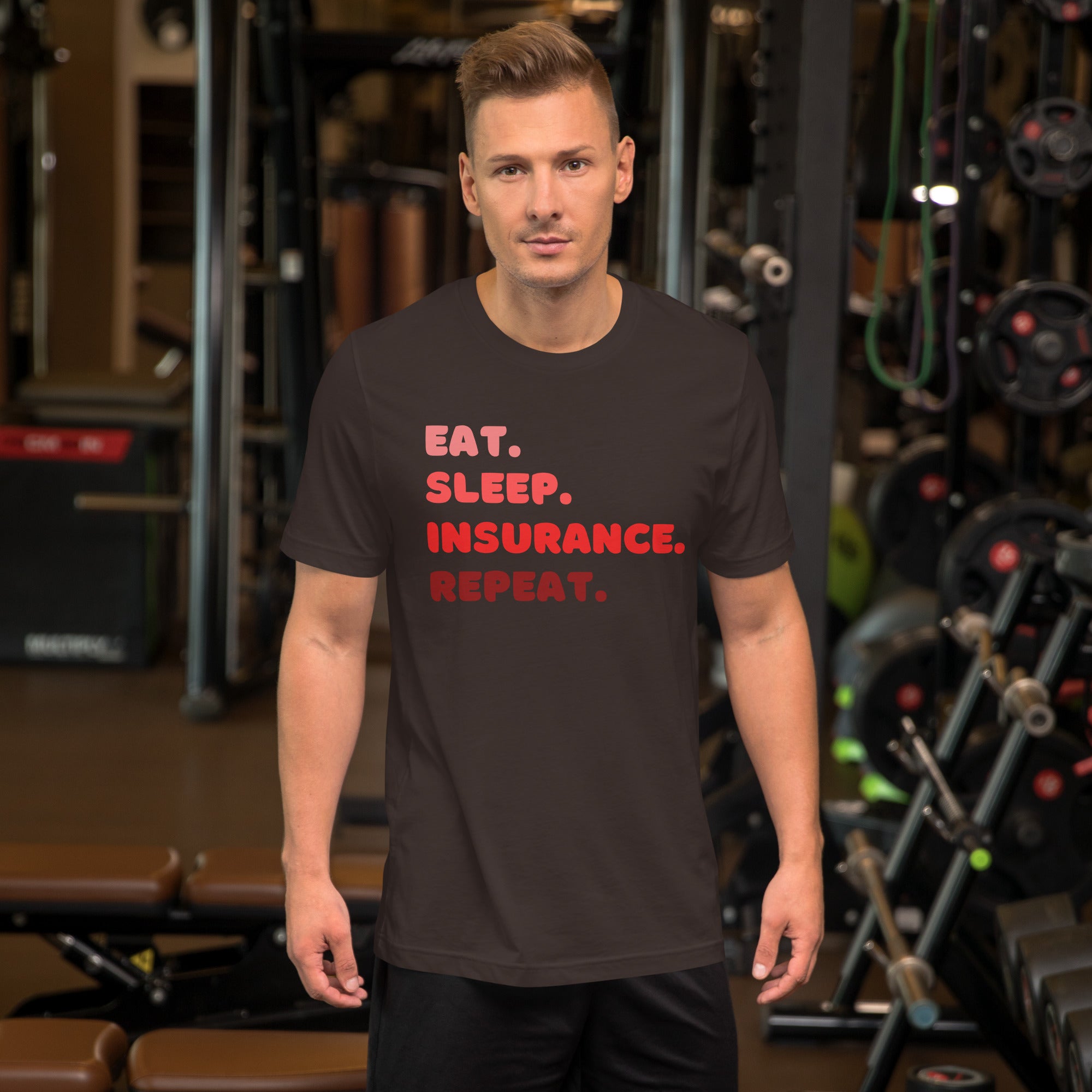 Insurance Agent Line Unisex t-shirt - Eat Sleep Insurance Repeat Red