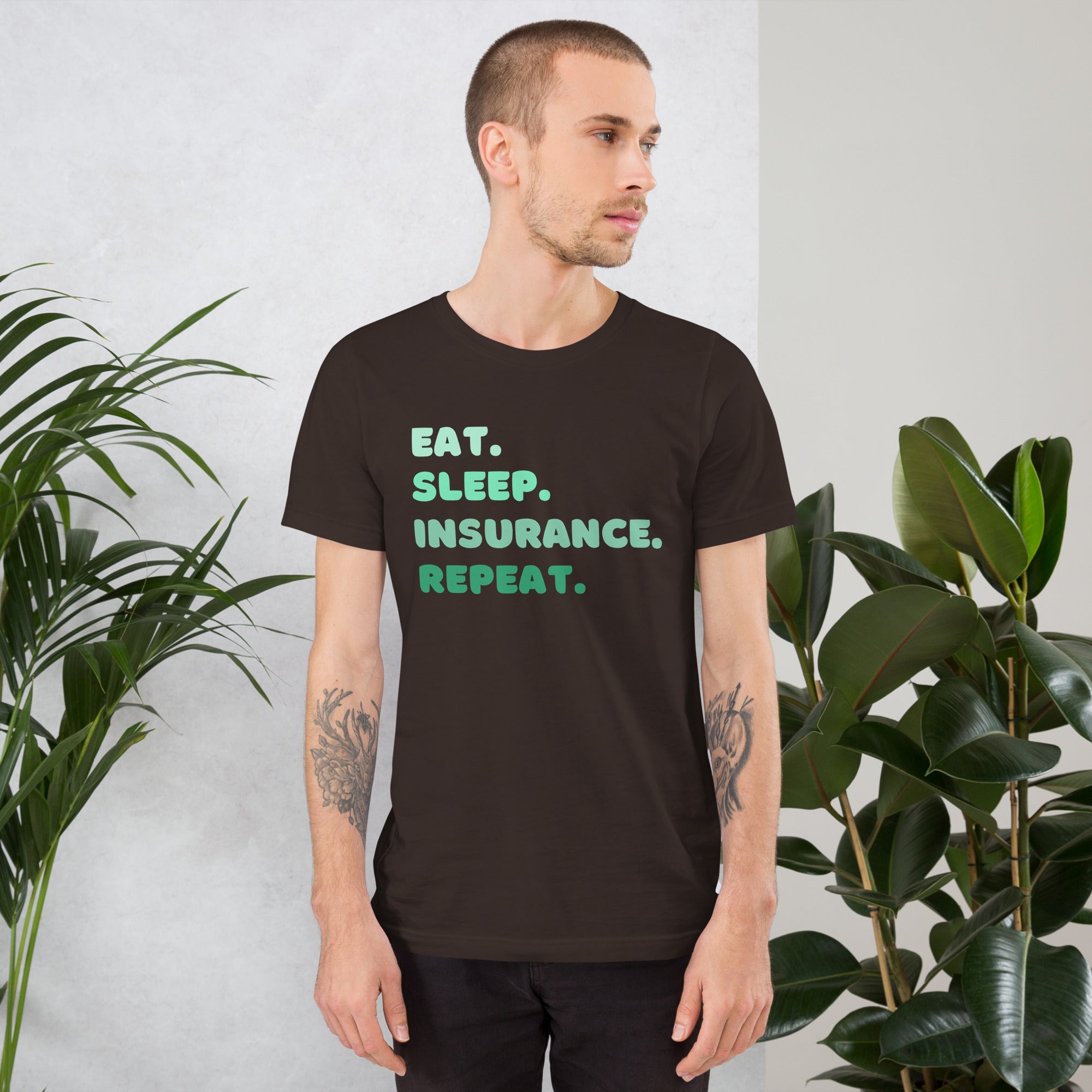 Insurance Agent Line Unisex t-shirt -Eat Sleep Insurance Repeat Green