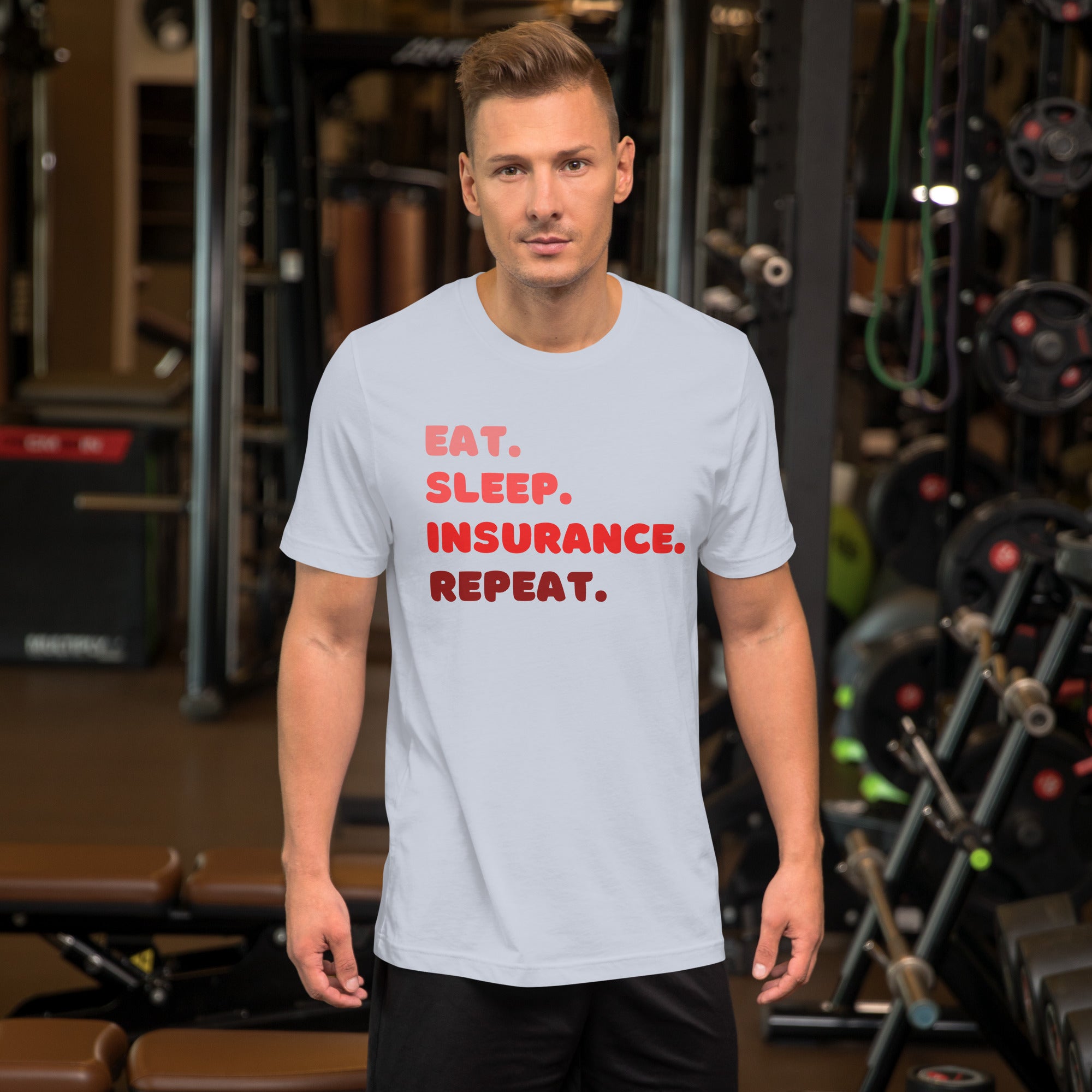 Insurance Agent Line Unisex t-shirt - Eat Sleep Insurance Repeat Red