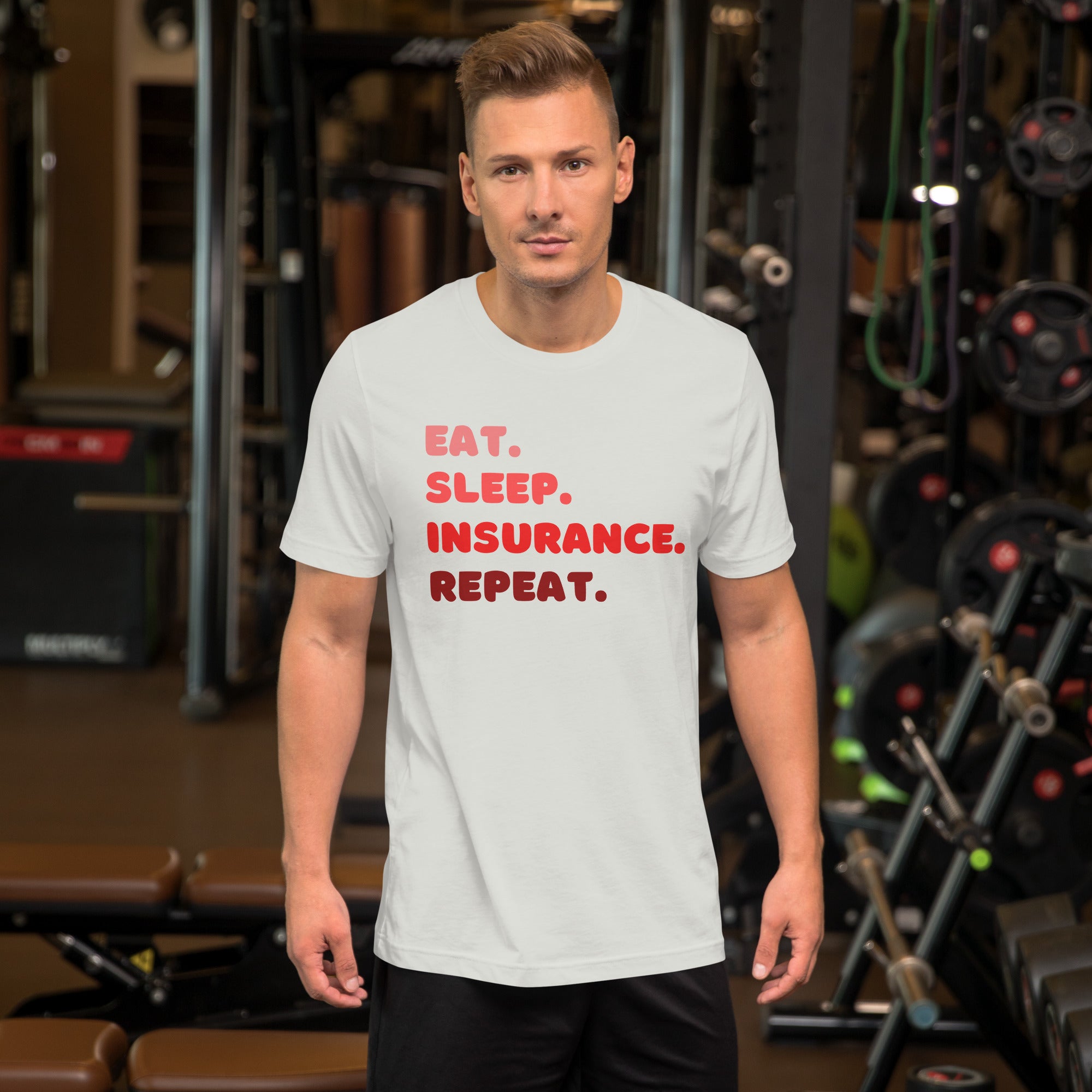 Insurance Agent Line Unisex t-shirt - Eat Sleep Insurance Repeat Red