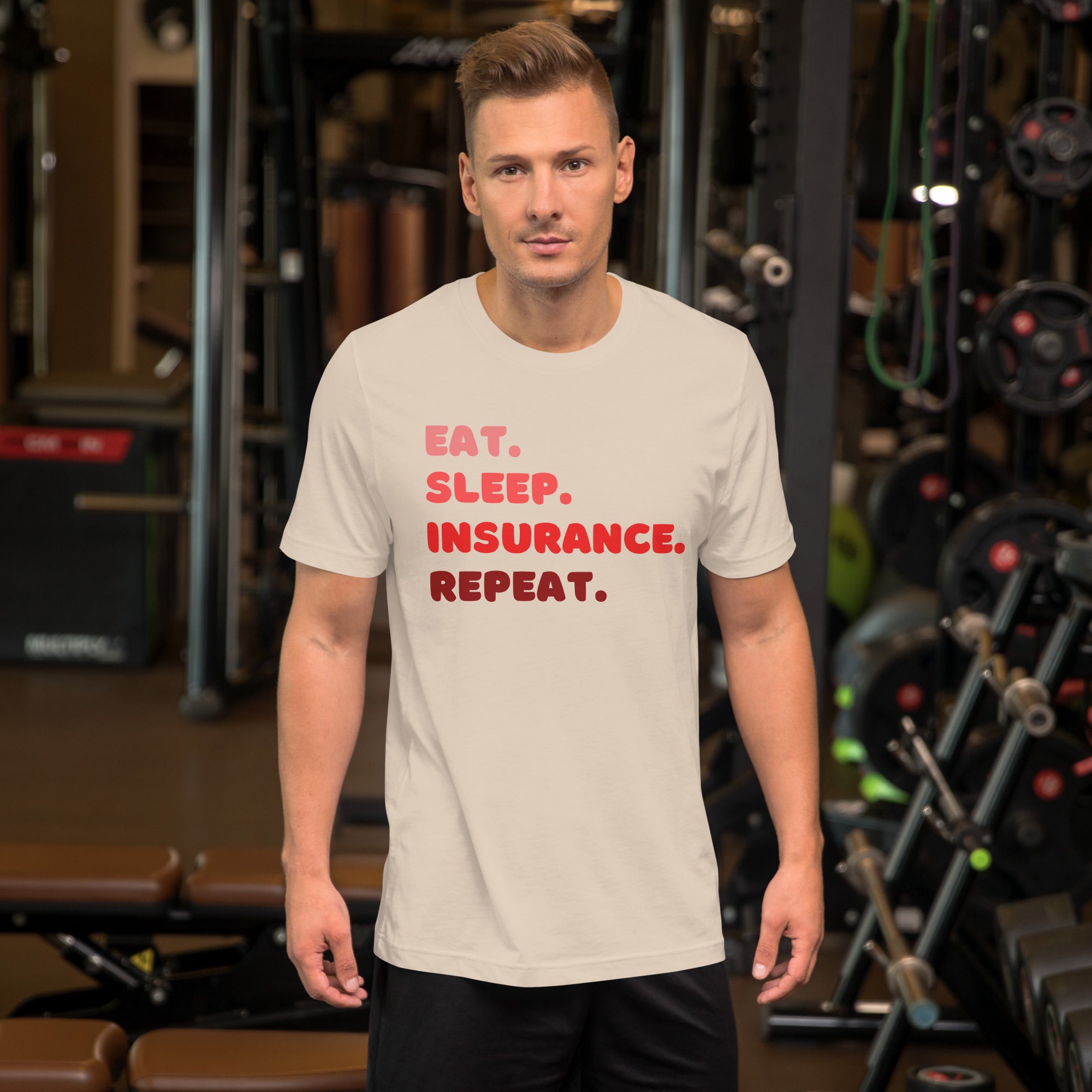 Insurance Agent Line Unisex t-shirt - Eat Sleep Insurance Repeat Red