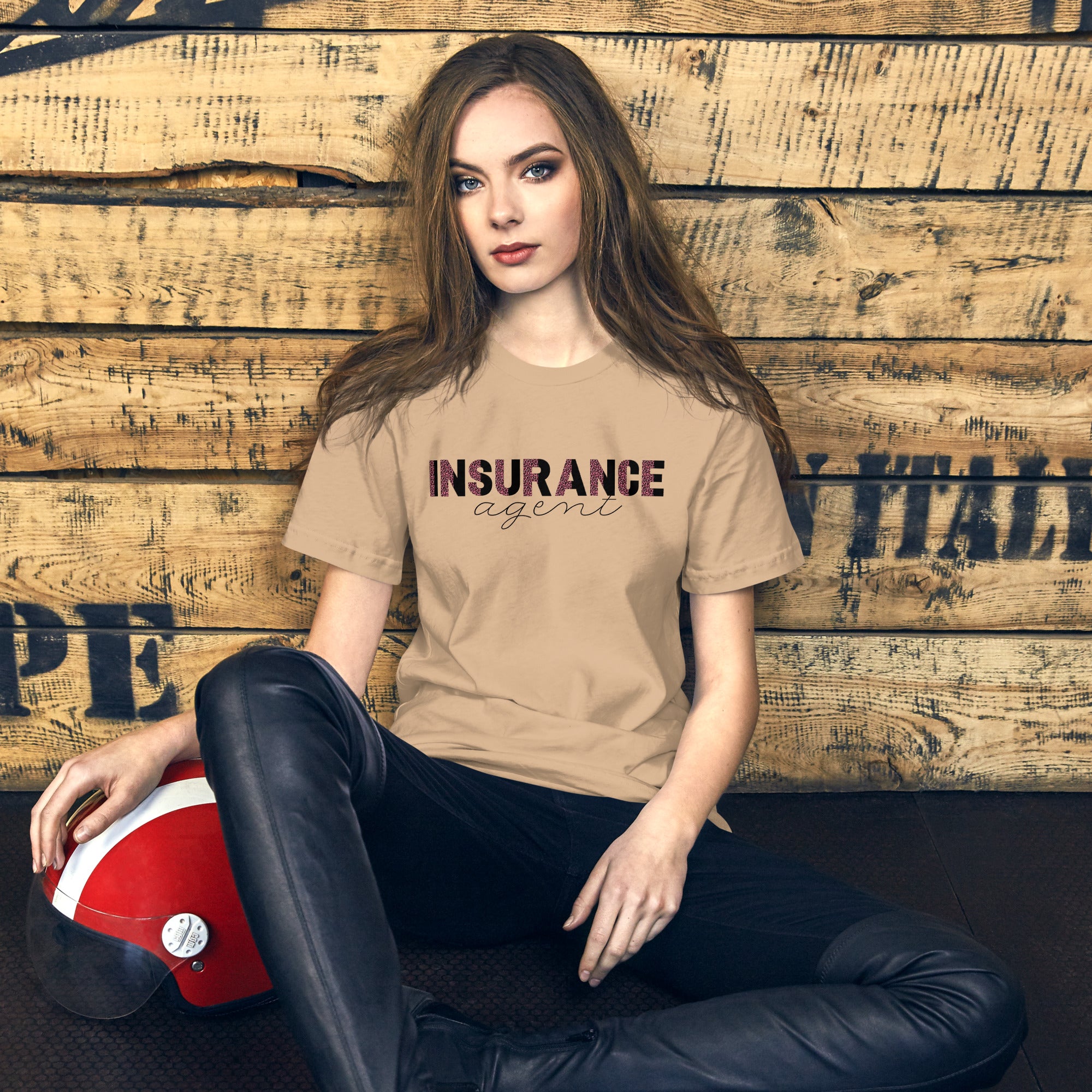 Insurance Agent Line Unisex t-shirt - Pink Leopard