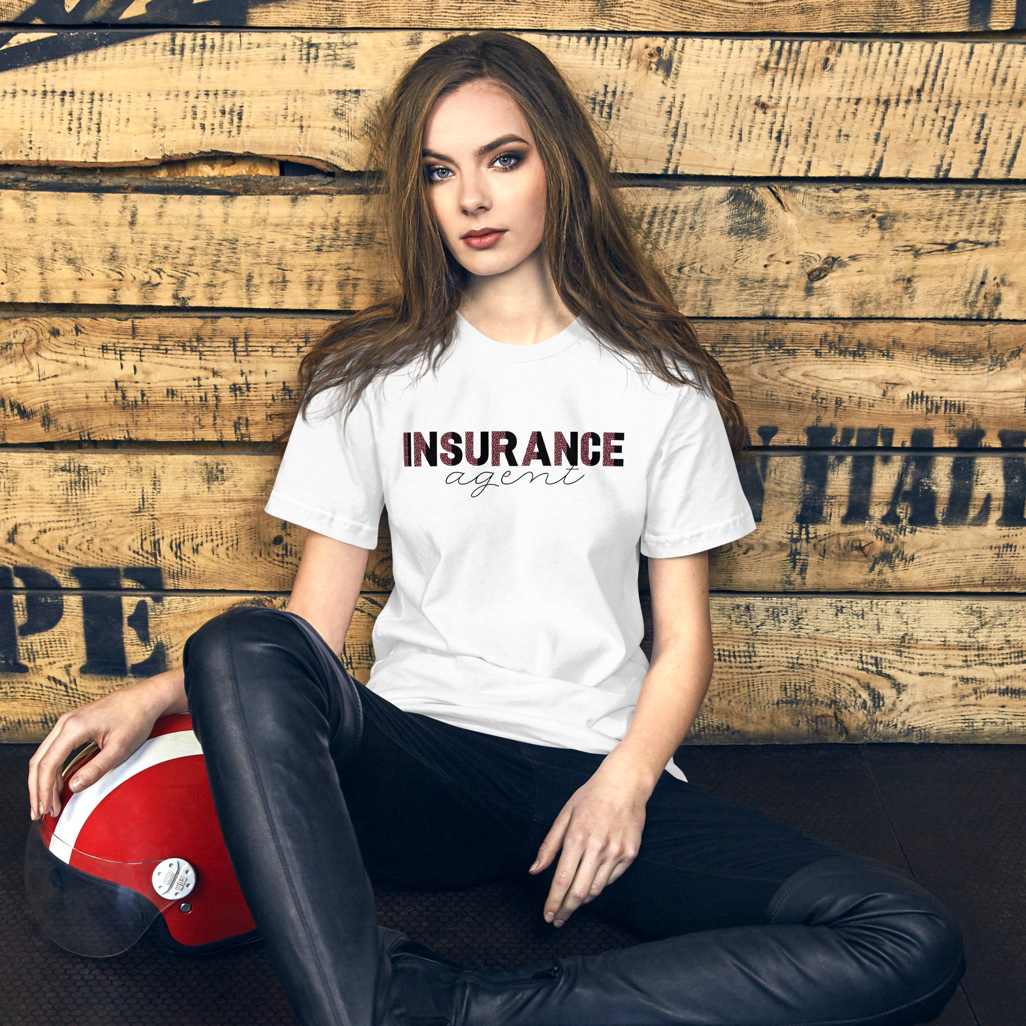 Insurance Agent Line Unisex t-shirt - Pink Leopard
